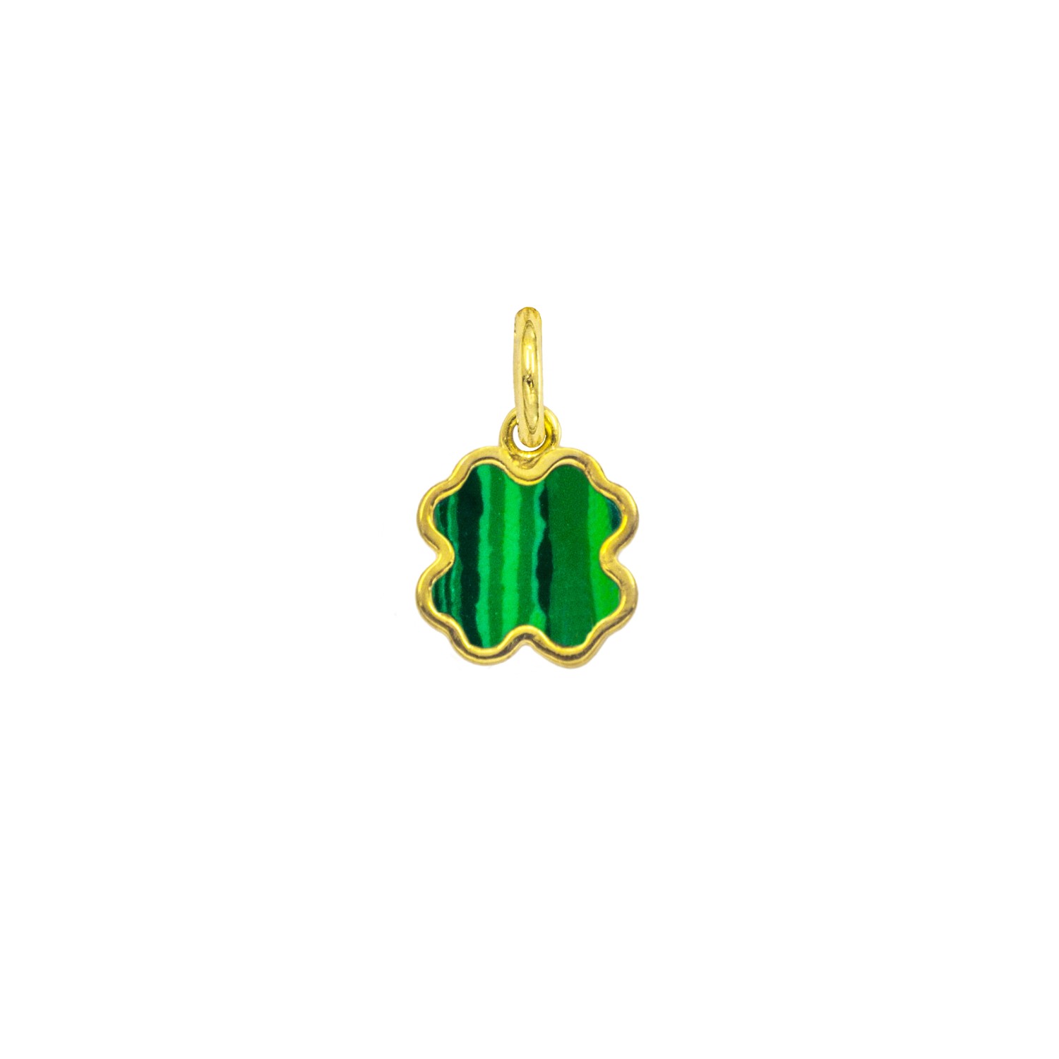 Charm Quadrifoglio in Oro 9 Kt e Malachite  Ref. A0431G9 - FACCO