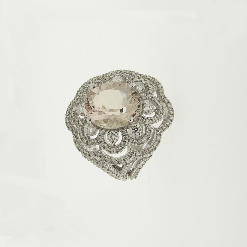 Anello con Diamanti e Morganite ct. 4,54 Ref. IS927 - FIDELA-M