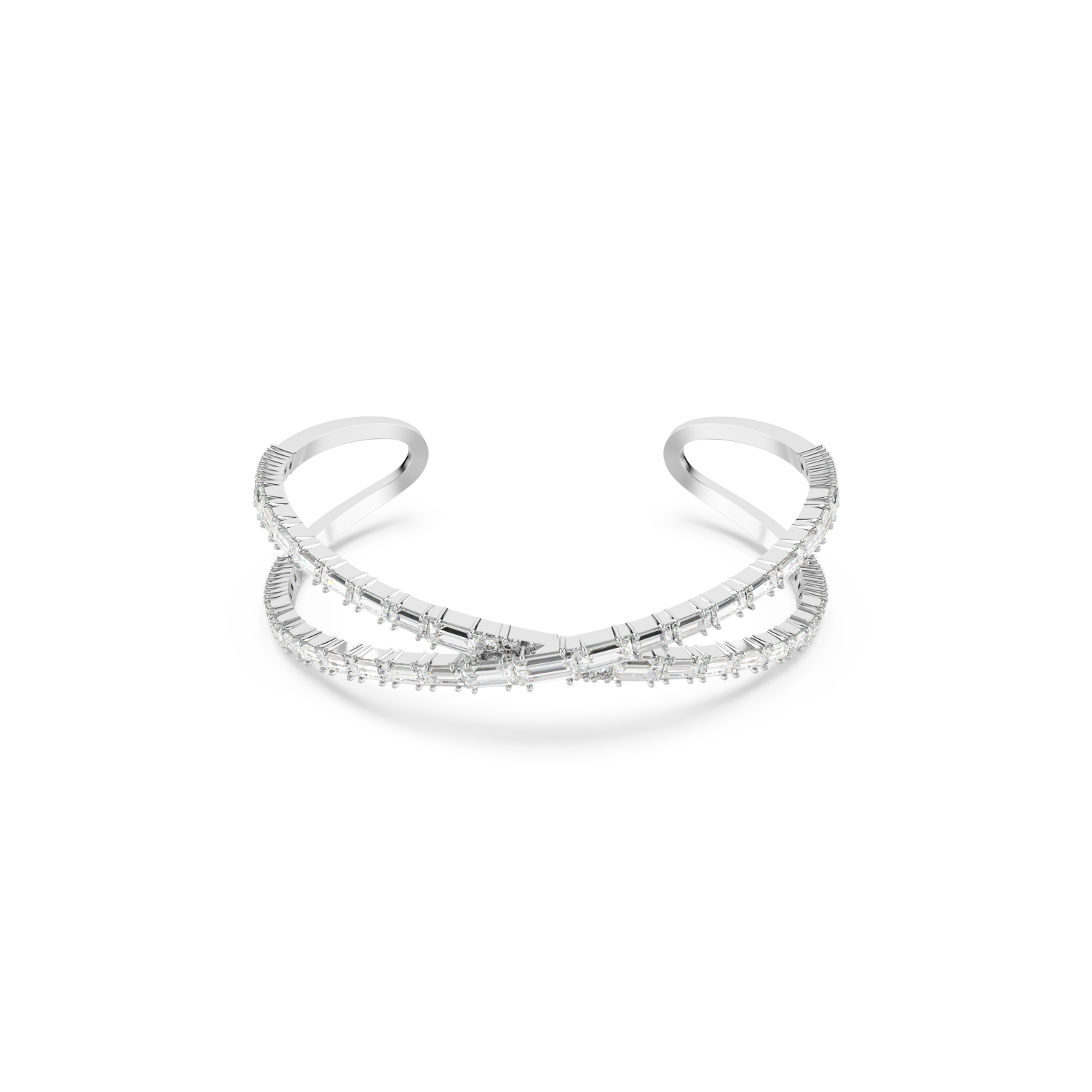 Swarovski - Bracciale rigido Hyperbola, Infinito, Bianco, Placcato rodio Ref. 5677626 - SWAROVSKI