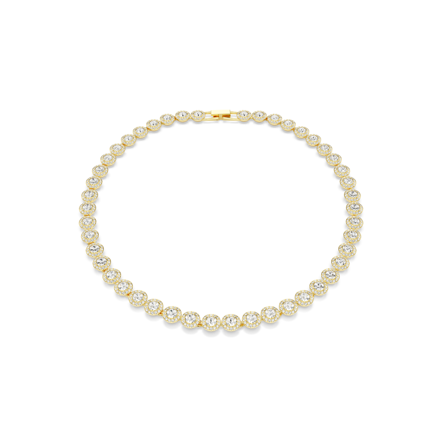 Swarovski - Collana Tennis Una Angelic, Taglio Round, Bianca, Placcato color oro Ref. 5720505 - SWAROVSKI