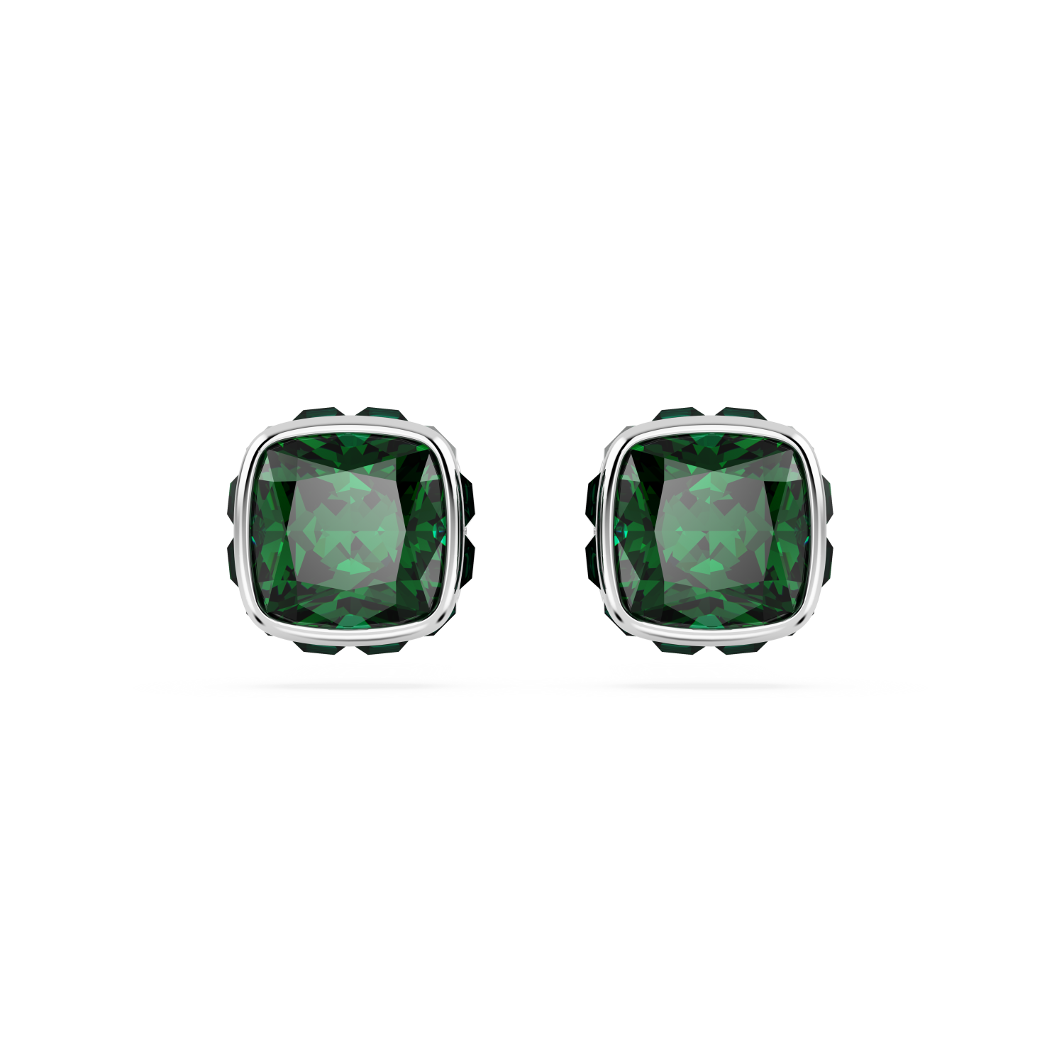 Swarovski - Orecchini a lobo Birthstone, Taglio squadrato, Maggio, Verdi, Placcato rodio Ref. 5660801 - SWAROVSKI