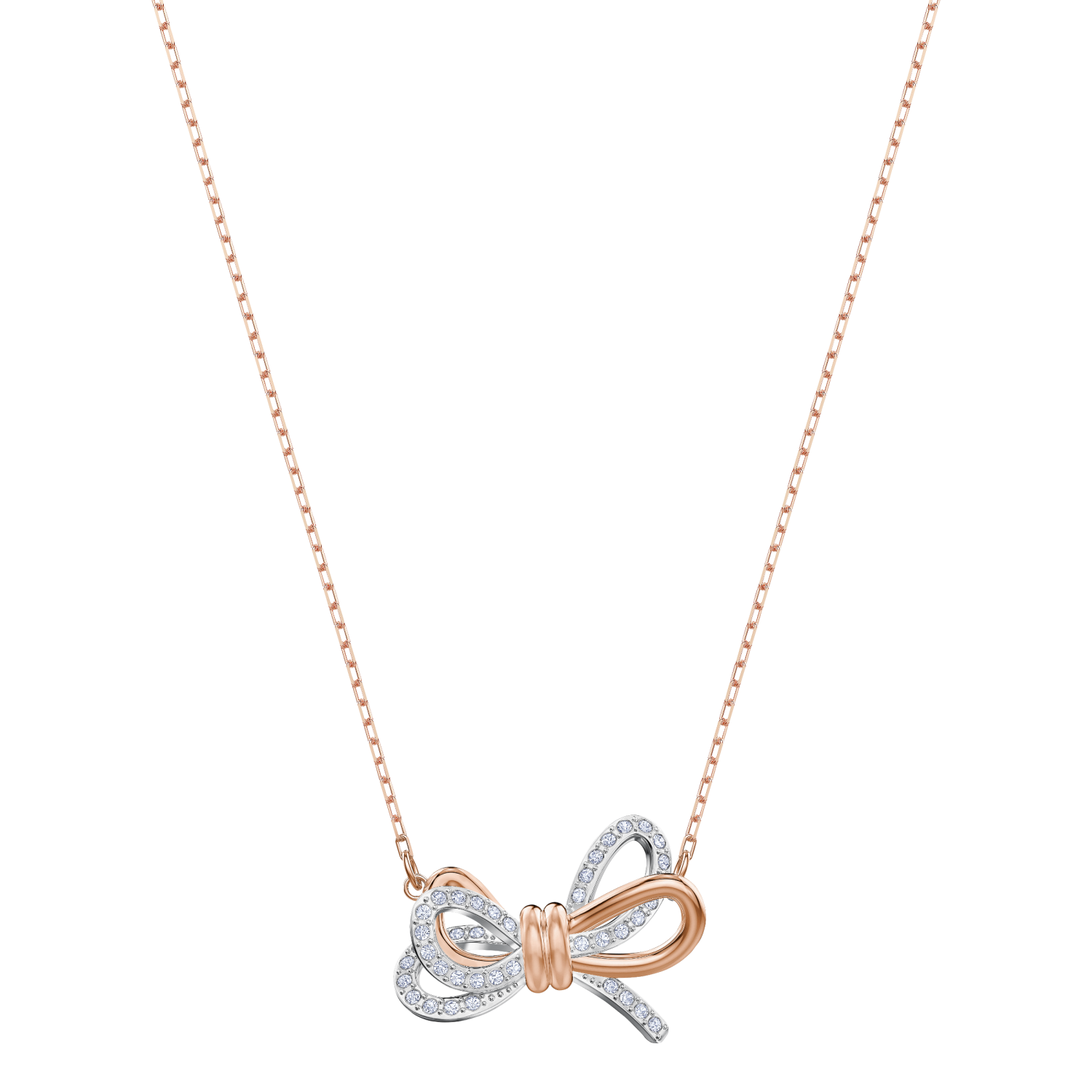 Swarovski - Pendente Lifelong Bow, Fiocco, Bianco, Finitura in mix di placcature Ref. 5440636 - SWAROVSKI