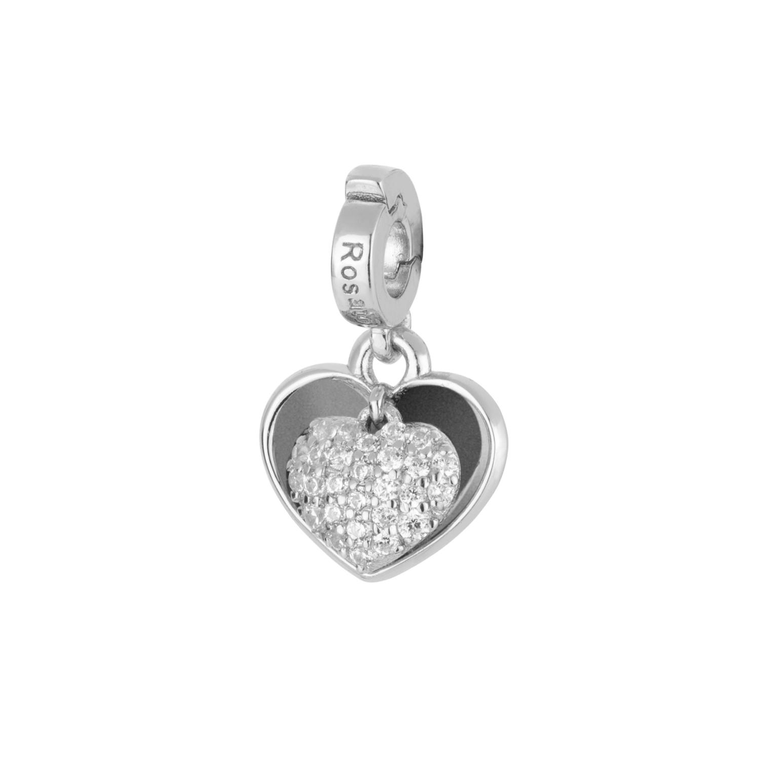 Rosato - Charm STORIE argento 925/1000 rodiato, smalto bianco, 27 zirconi bianchi, festa della mamma Ref. RZLE026R - ROSATO
