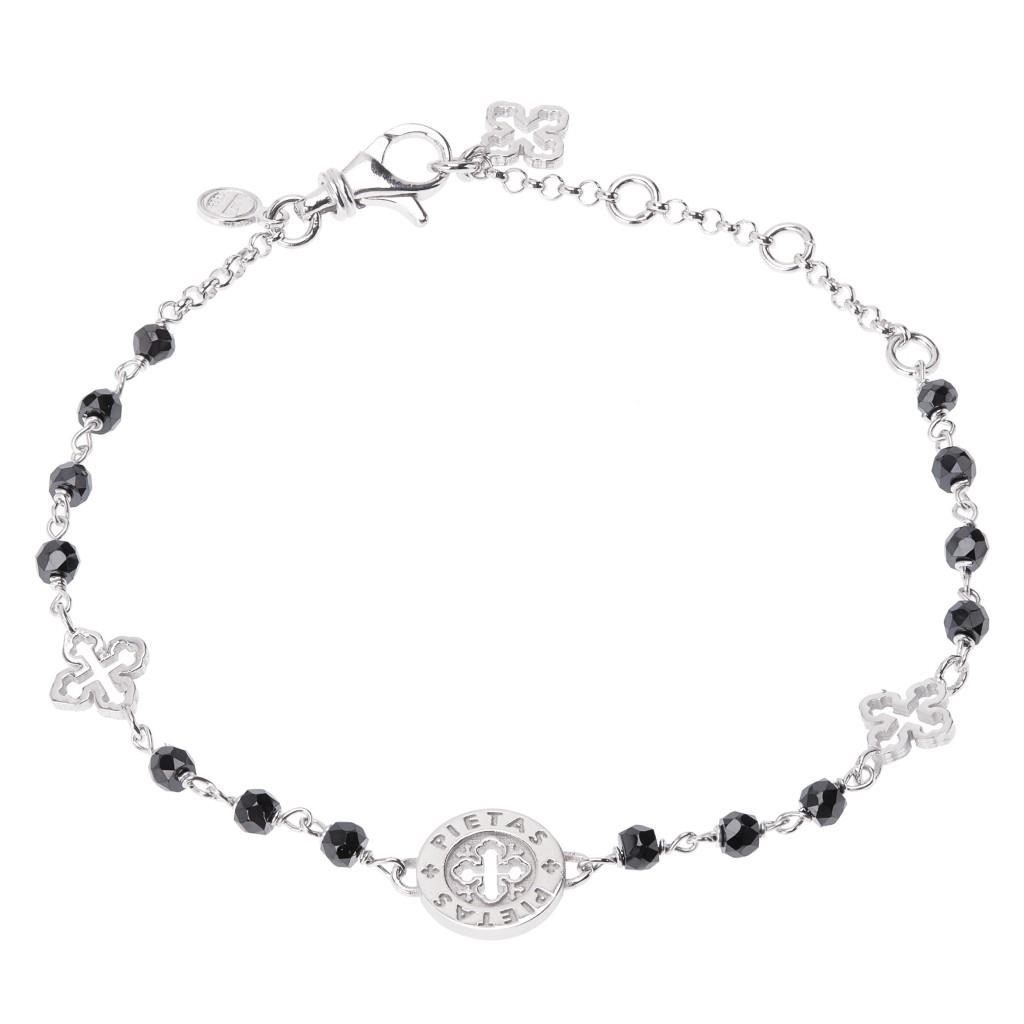 BRACCIALE TUUM - PIETAS AG 925 Rodiato e Salomite Nera Ref. BRDNP09SC0 - TUUM