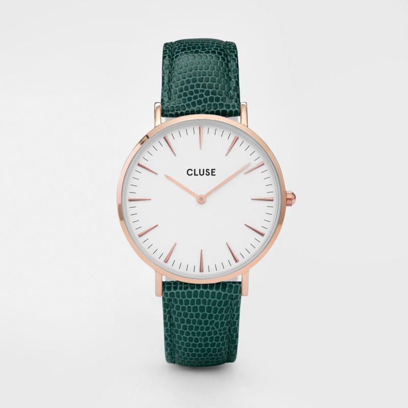 OROLOGIO CLUSE - La Boh&egrave;me Rose Gold  White/Emerald L Ref. CLUCL18038 - CLUSE