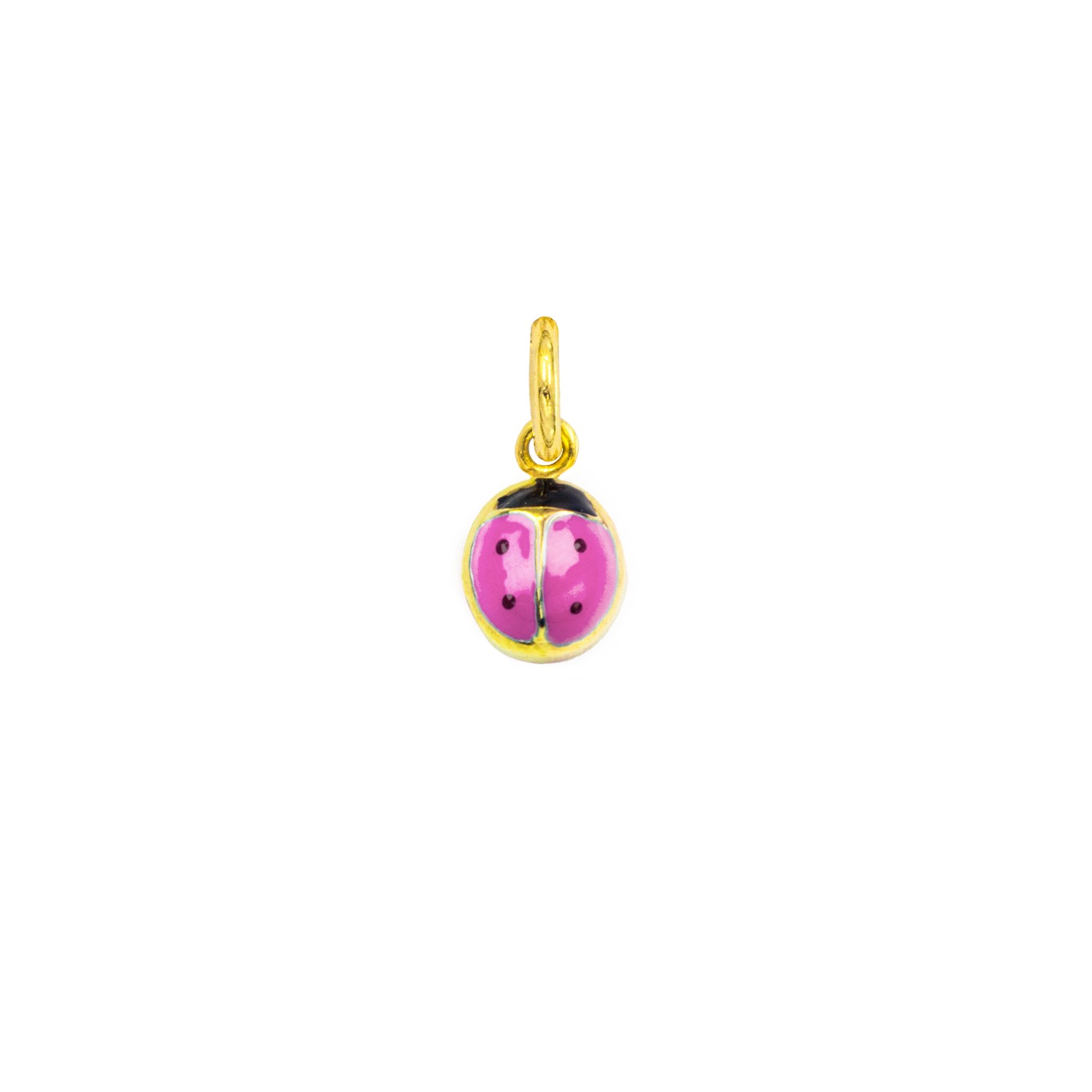 Charm Coccinella in Oro 9 Kt e Smalto Rosa  Ref. A0216G9 - FACCO