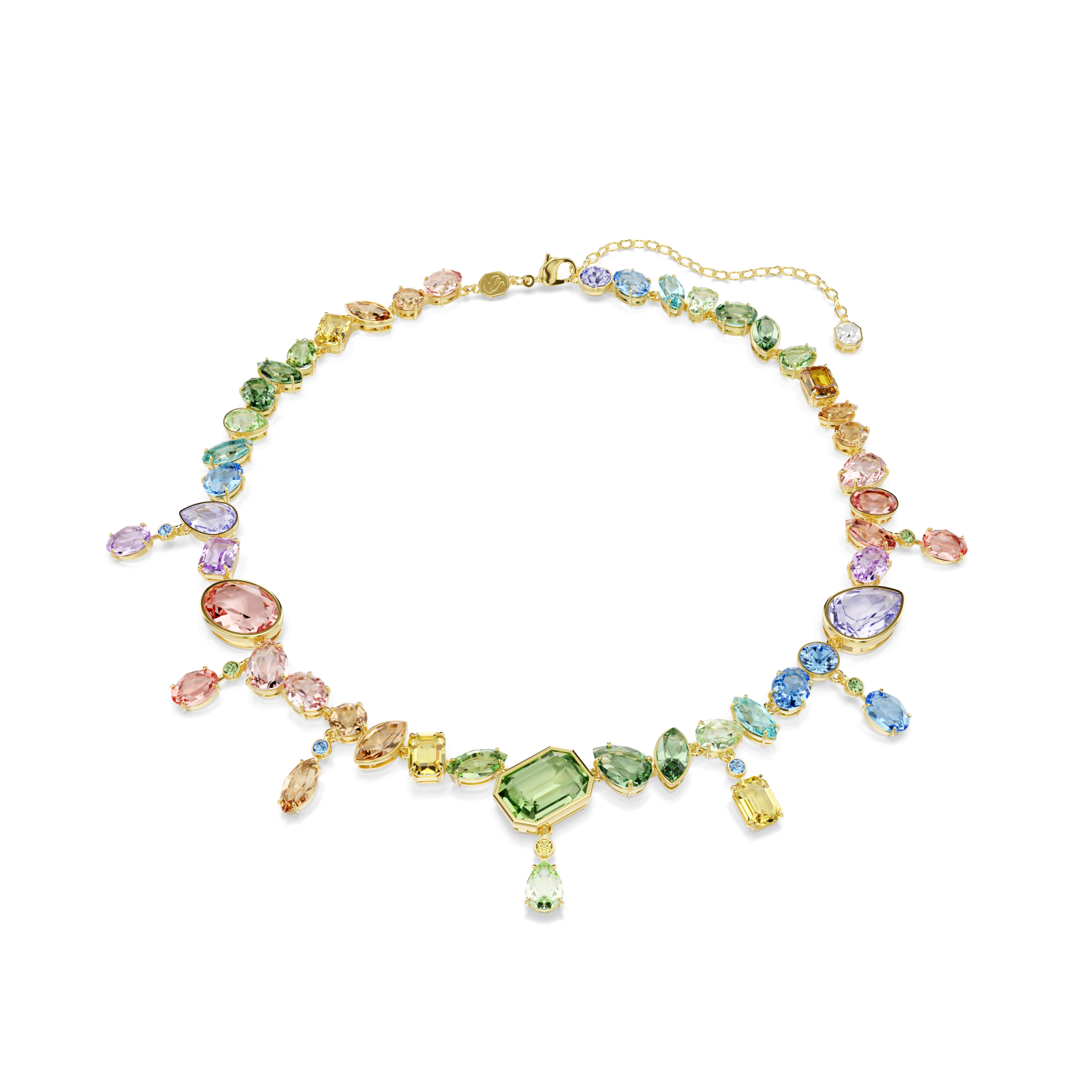 Swarovski - Collana Gema, Taglio misto, Cristalli pendenti, Multicolore, Placcato color oro Ref. 5737443 - SWAROVSKI