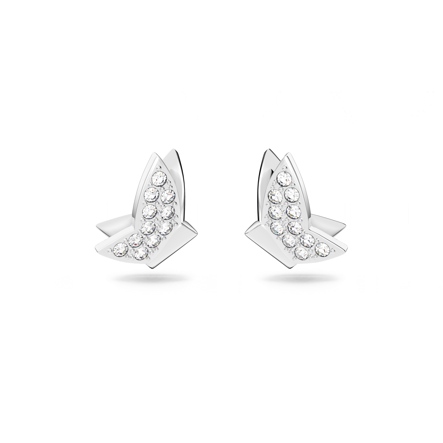 Swarovski - Orecchini a lobo Lilia, Farfalla, Bianchi, Placcato rodio Ref. 5636424 - SWAROVSKI