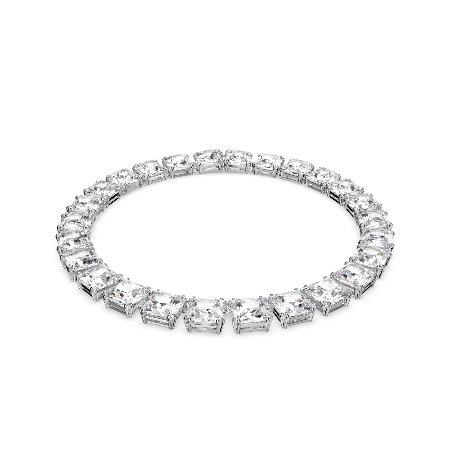 Swarovski - Collana Millenia, Taglio squadrato, Bianca, Placcato rodio Ref. 5599206 - SWAROVSKI