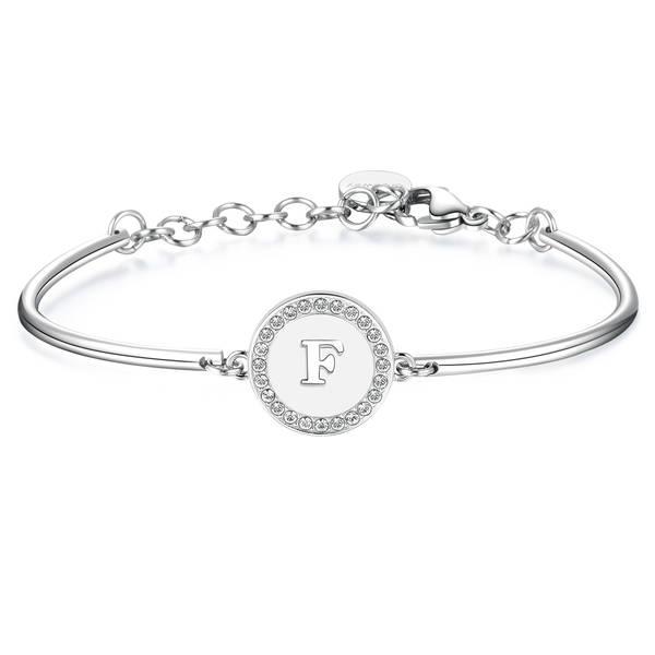BRACCIALE BROSWAY - Bracciale CHAKRA in acciaio lettera F Ref. BHK129 - BROSWAY
