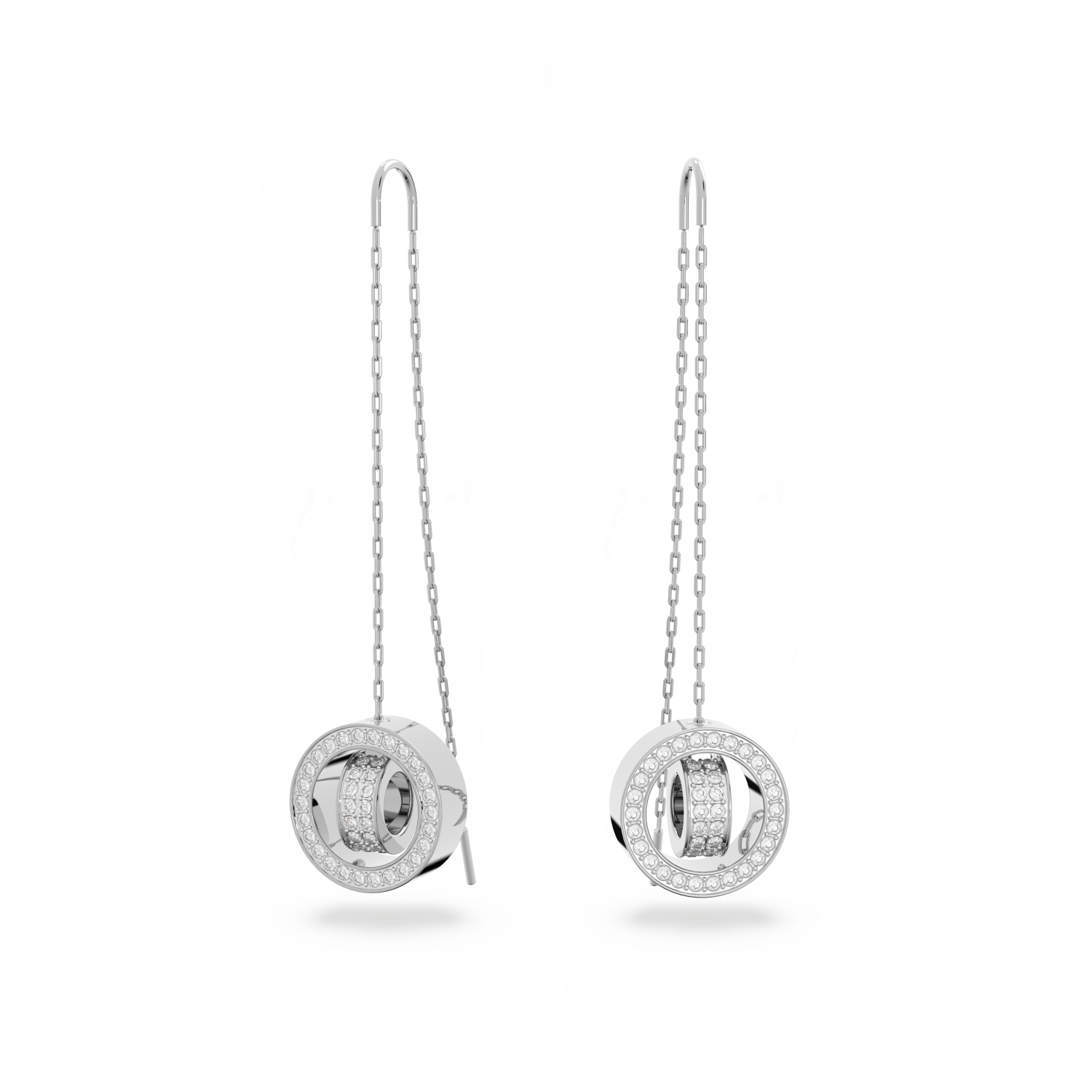 Swarovski - Orecchini pendenti Hollow, Lunghi, Bianchi, Placcato rodio Ref. 5636435 - SWAROVSKI