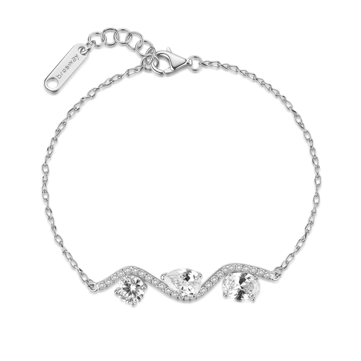 Brosway  - Bracciale FANCY in argento 925/1000 rodiato, con cubic zirconia white forma round, oval e pear Ref. FIW182 - BROSWAY