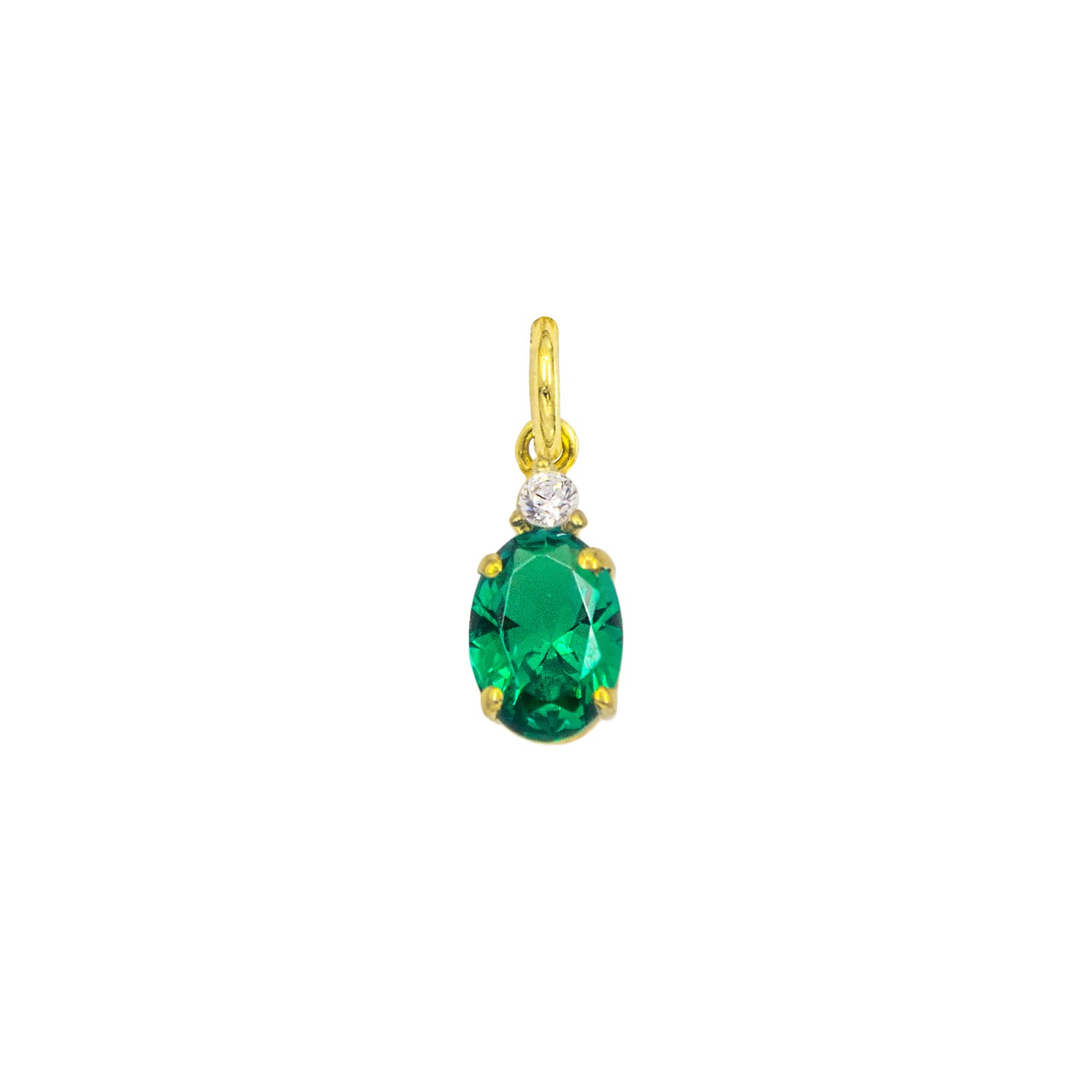 Charm Smeraldo in Oro 9 Kt e Zirconi  Ref. A0310G9 - FACCO