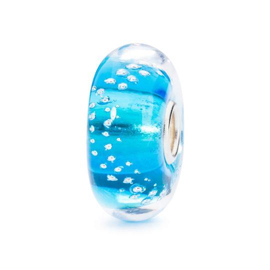 Trollbeads Bead in Vetro  - Tracce d'Argento, Turchese Ref. TGLBE-10198 - TROLLBEADS