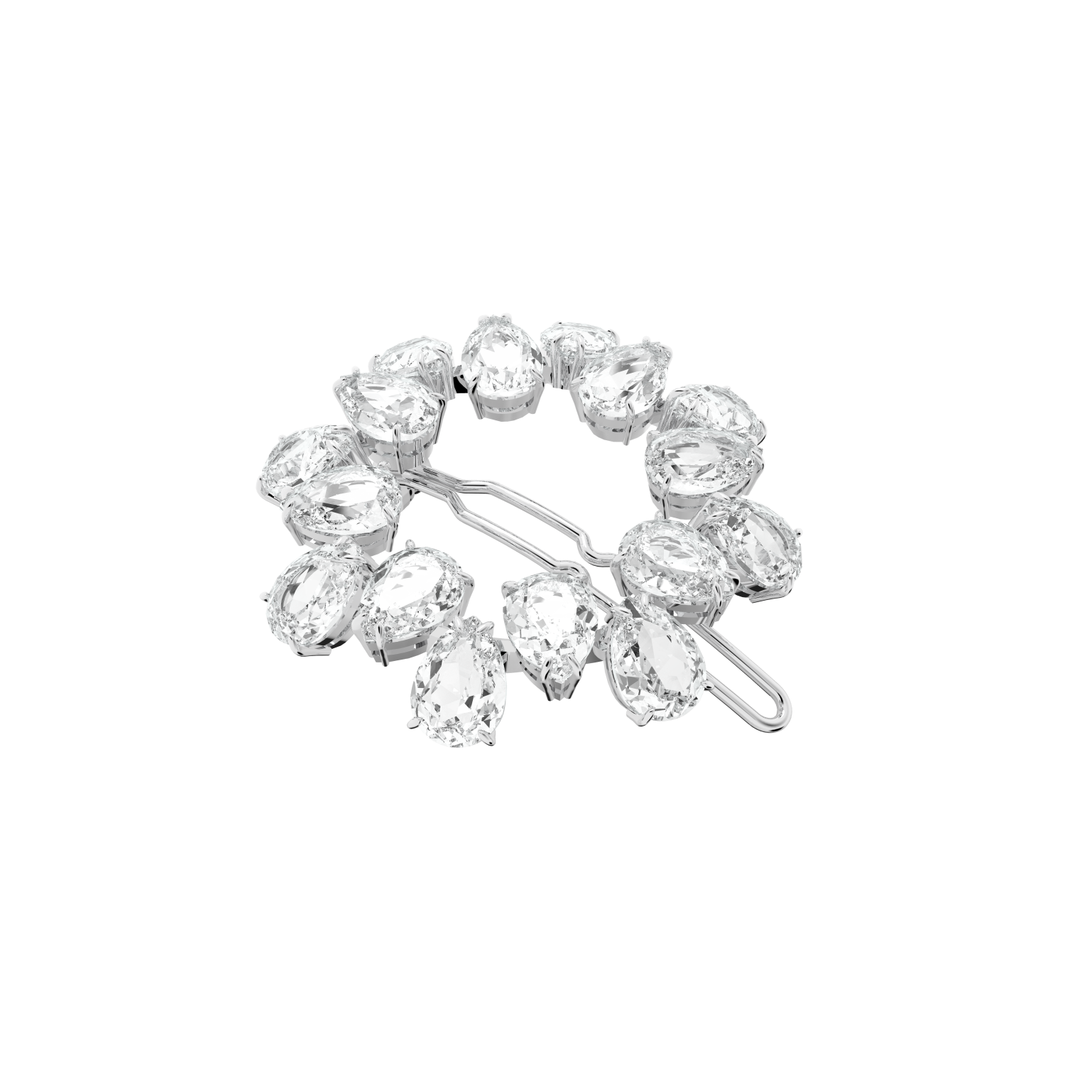 Swarovski - Fermaglio, Taglio Pear, Bianco, Placcato rodio Ref. 5620834 - SWAROVSKI