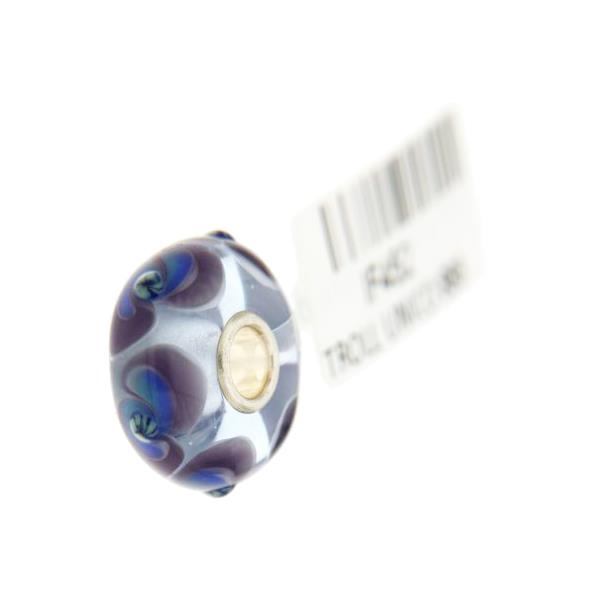 Trollbeads Unico in Vetro - OOAK Original Trollbeads Viola con fiocchi a vortice Rif. UNICO 88B - TROLLBEADS