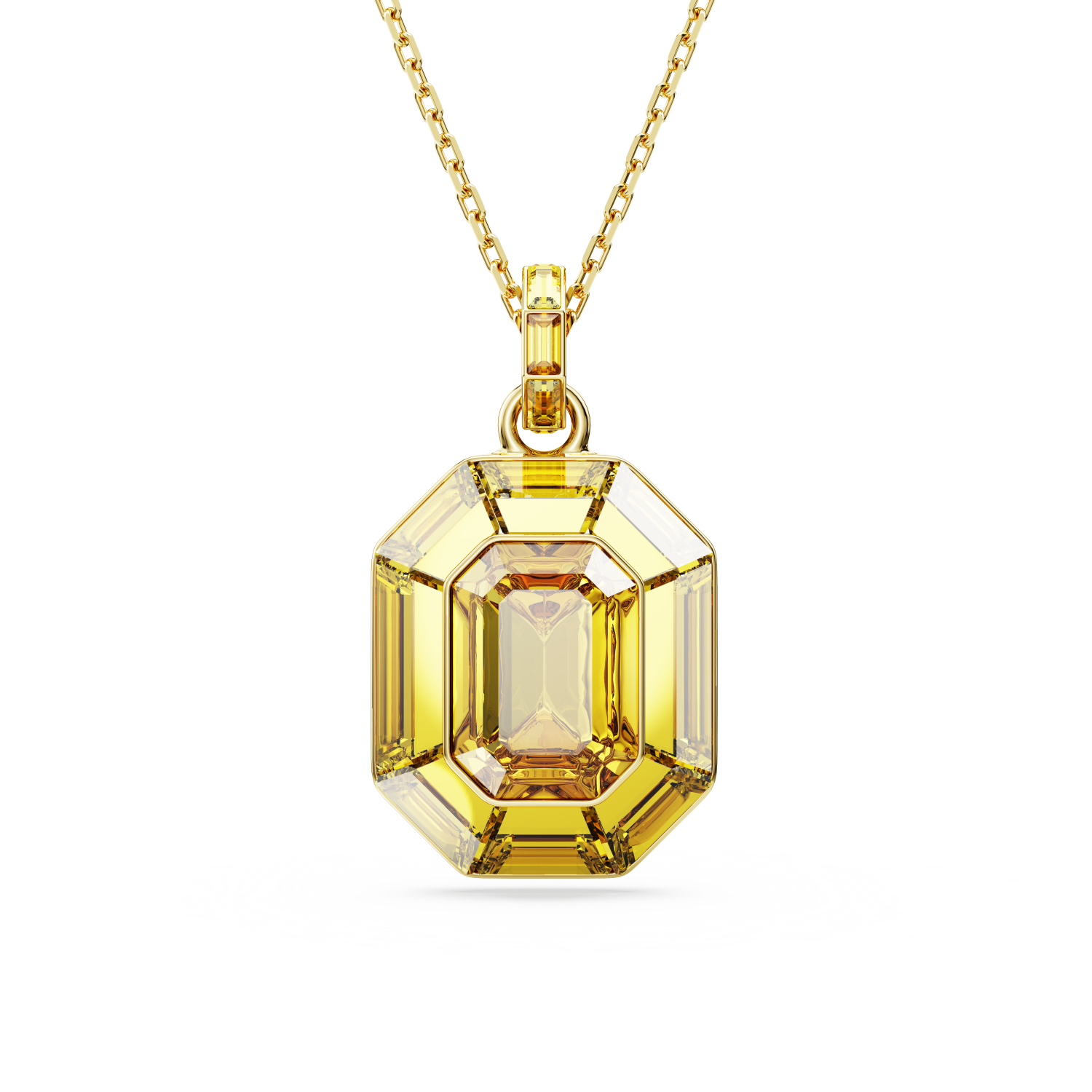 Swarovski - Pendente Lucent, Forma ottagonale, Giallo, Placcato color oro Ref. 5708781 - SWAROVSKI