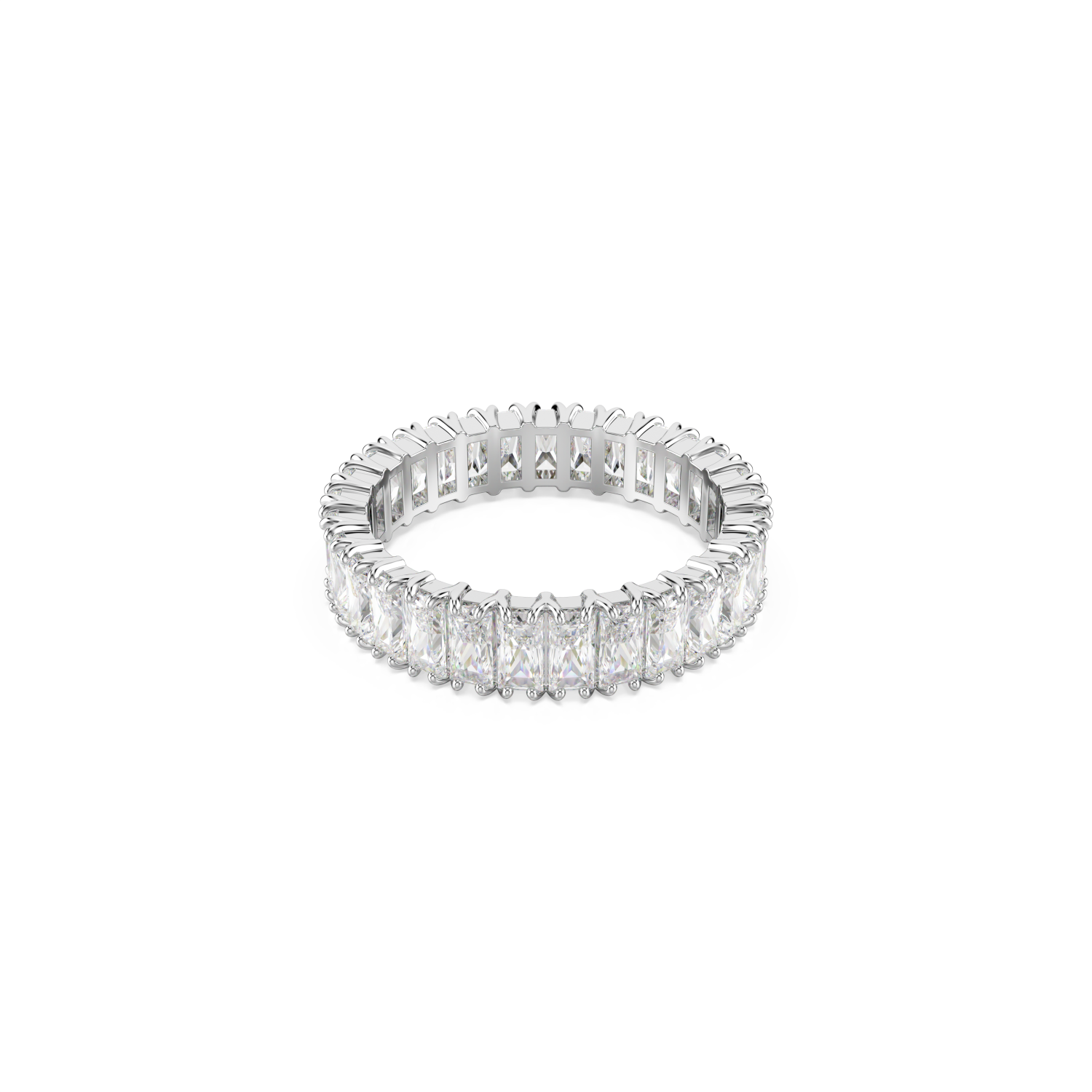 Swarovski - Anello Matrix, Taglio baguette, Bianco, Placcato color argento Ref. 5714334 - SWAROVSKI