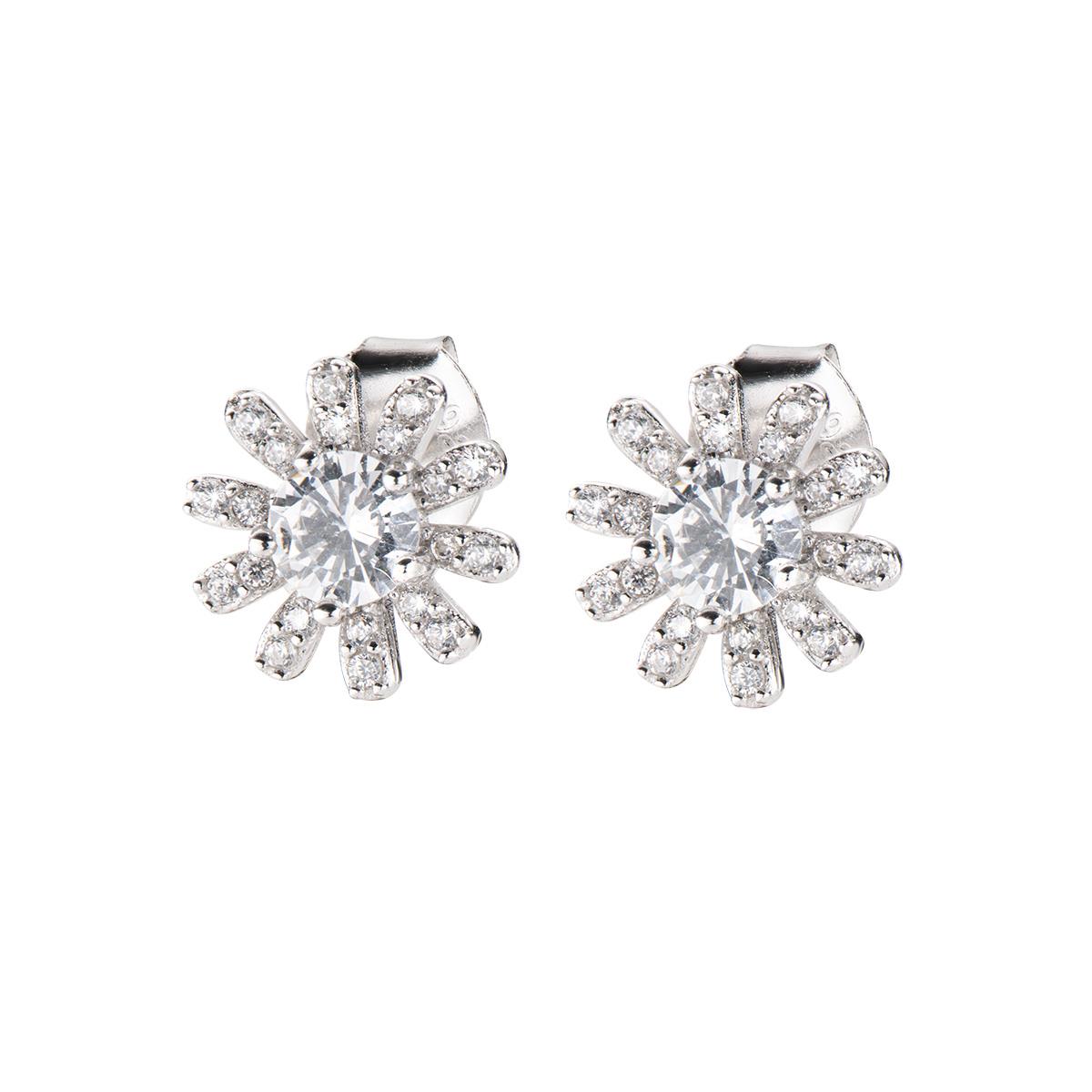 Orecchini Diamonds Fiori Zirconi Bianchi - Amen Collection Ref. EFIBBZ3 - AMEN