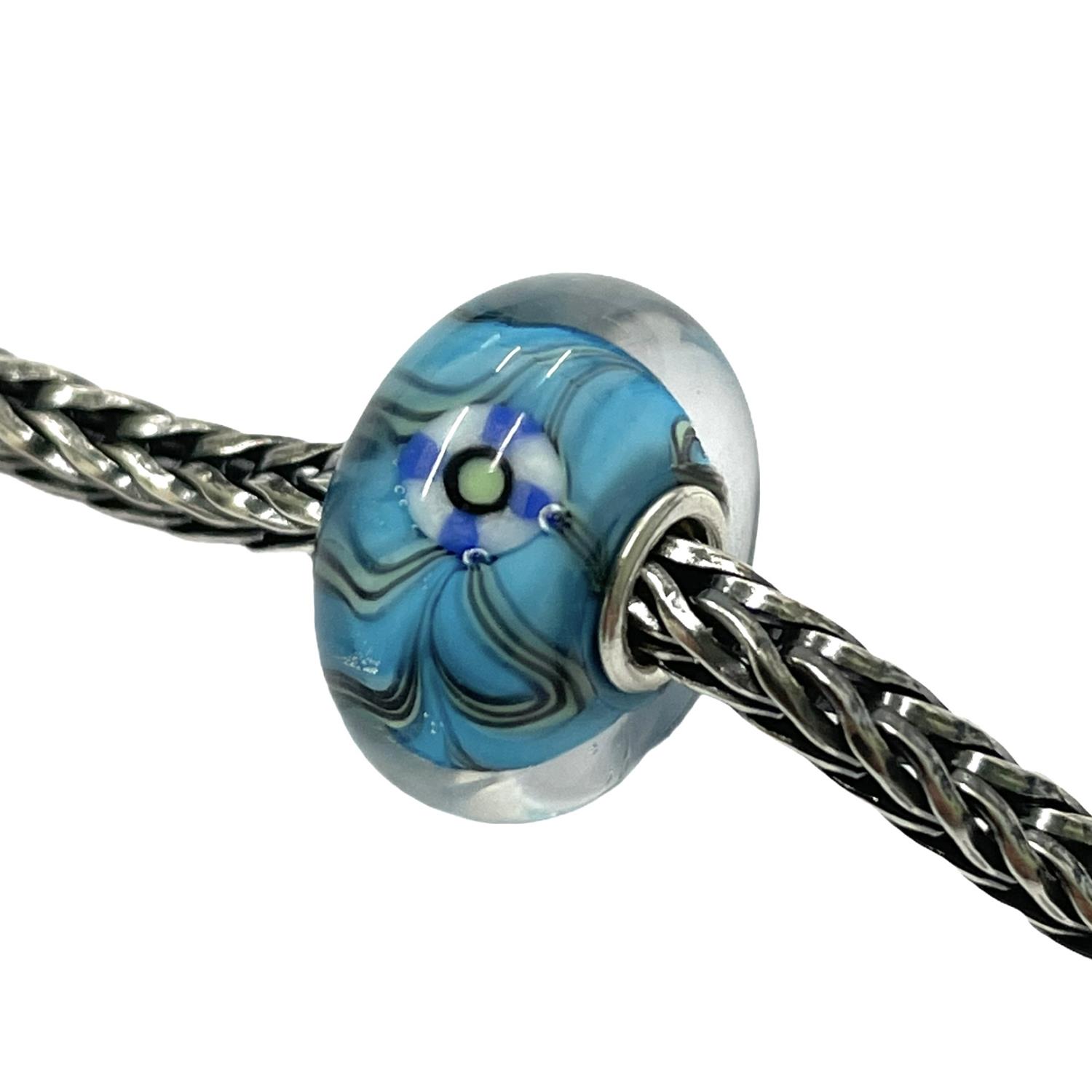Trollbeads Unico in Vetro - OOAK Original Trollbeads azzurro Ref. UNICO-F3-5 - TROLLBEADS