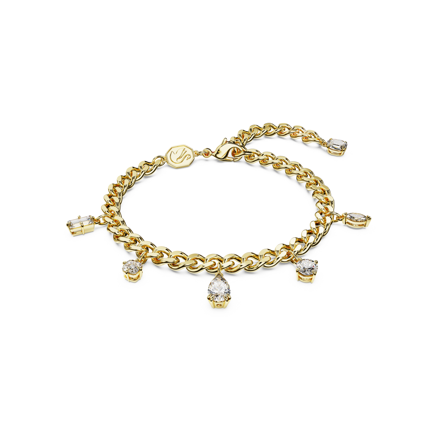 Swarovski - Braccialetto Dextera, Taglio misto, Bianco, Placcato color oro Ref. 5665830 - SWAROVSKI