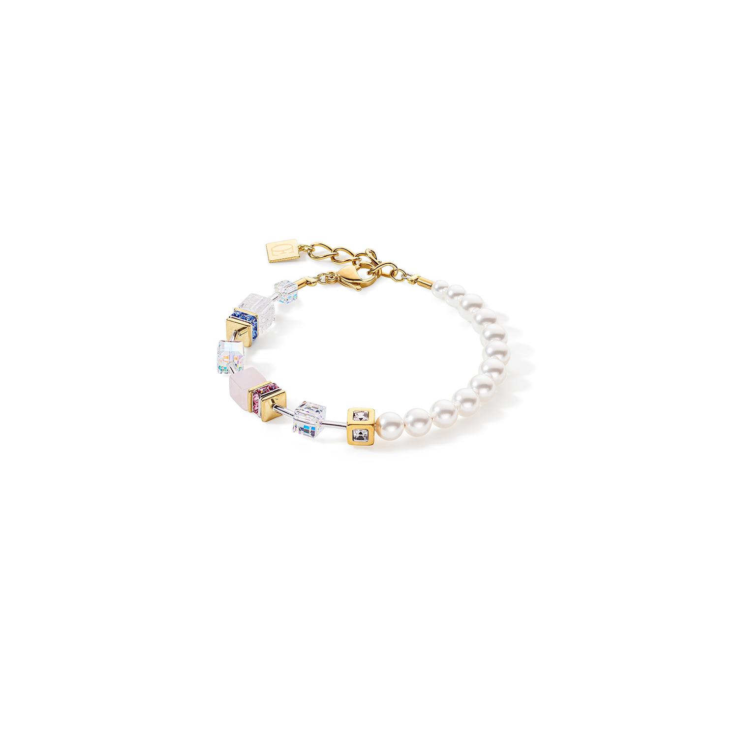 Coeur De Lion - Bracciale GeoCUBE® Precious Fusion Pearls multicolor pastello Ref. 5086/30-1522 - CDL