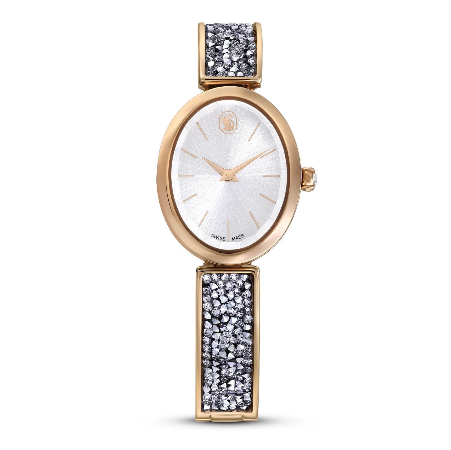Swarovski - Orologio Crystal Rock Oval, Fabbricato in Svizzera, Bracciale di metallo, Tono oro rosa, Finitura in tono oro rosa Ref. 5656851 - SWAROVSKI
