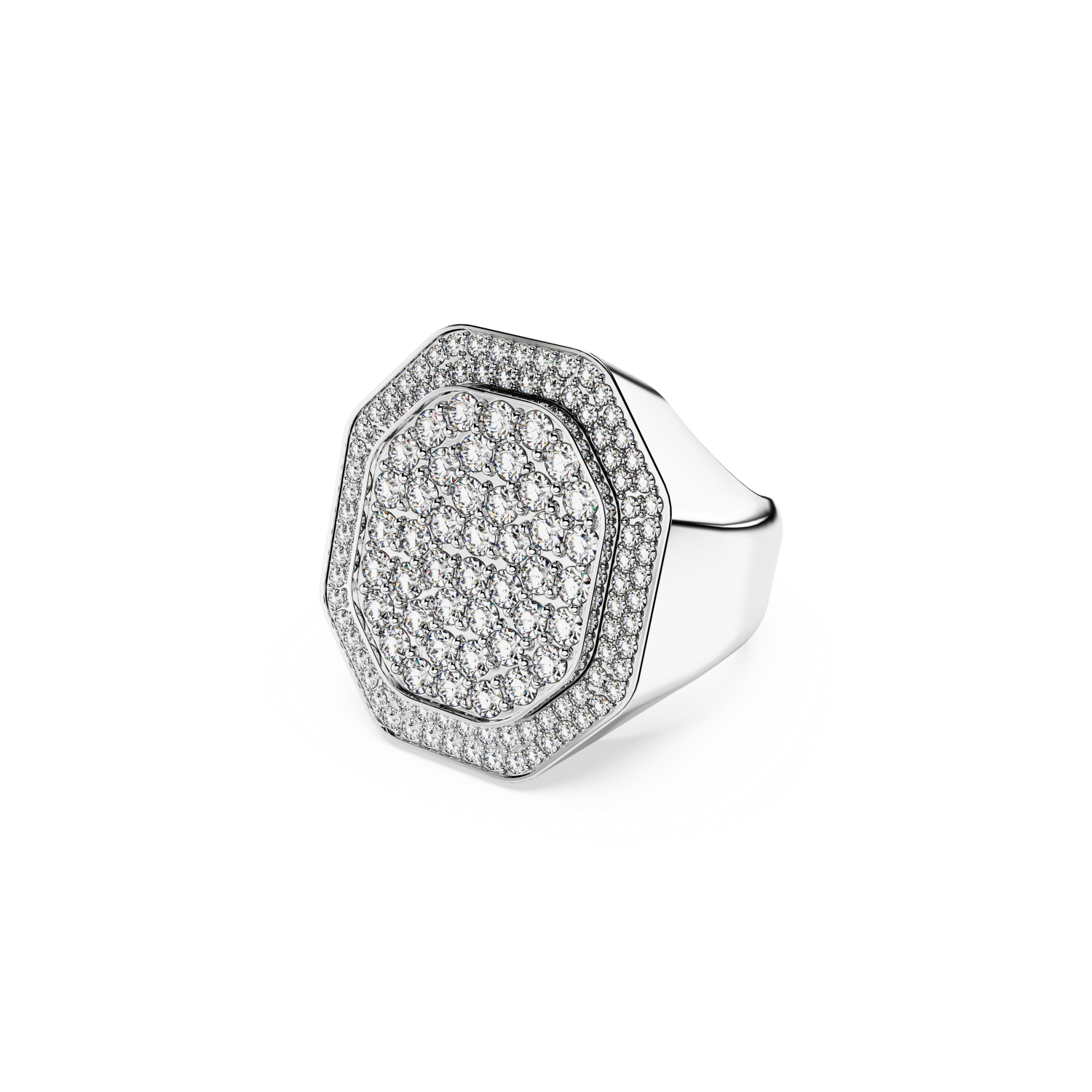 Swarovski - Anello cocktail Dextera, Forma ottagonale, Bianco, Placcato rodio Ref. 5651382 - SWAROVSKI