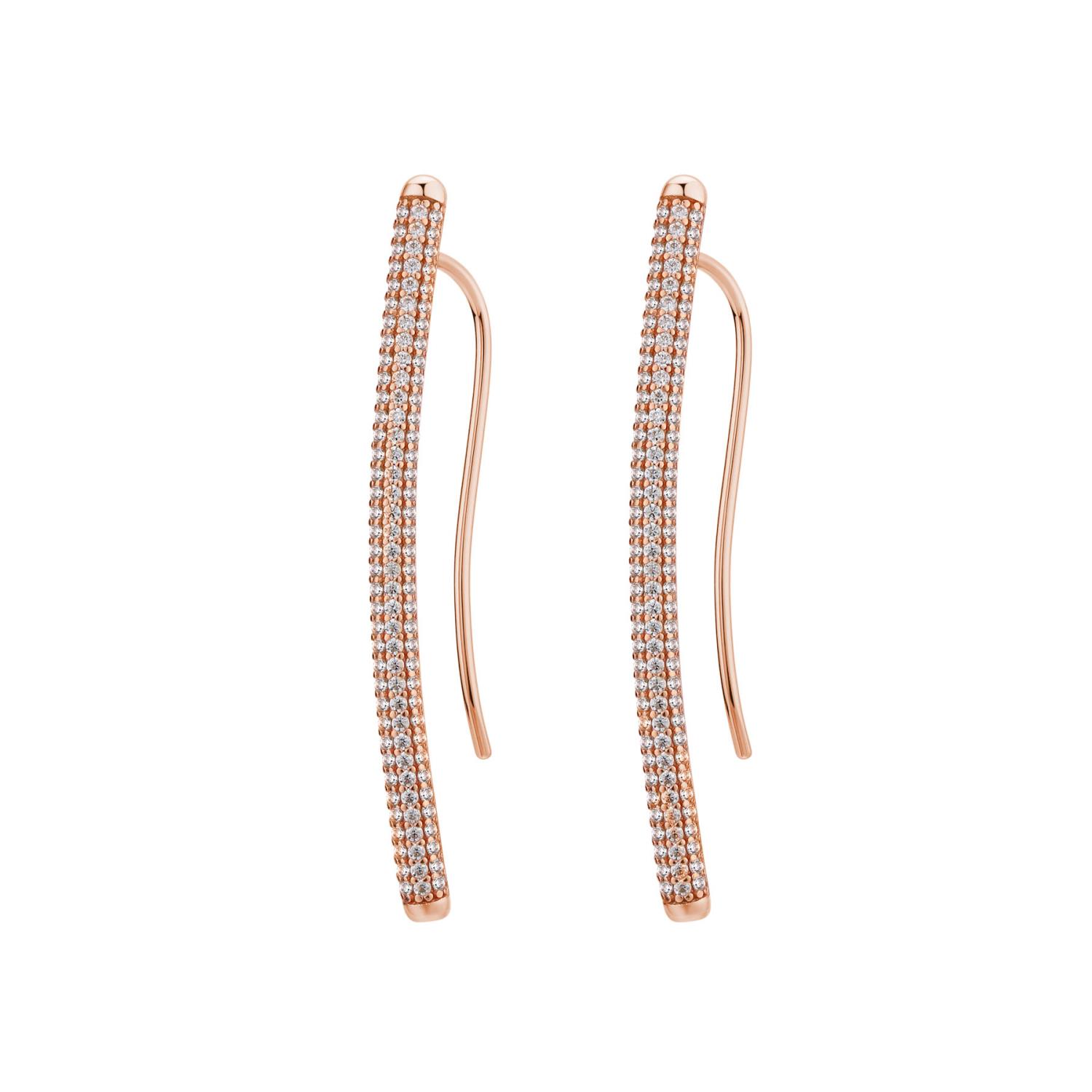 Orecchini Lunghi Rosato - Cubica Ref. RZBI26 - ROSATO