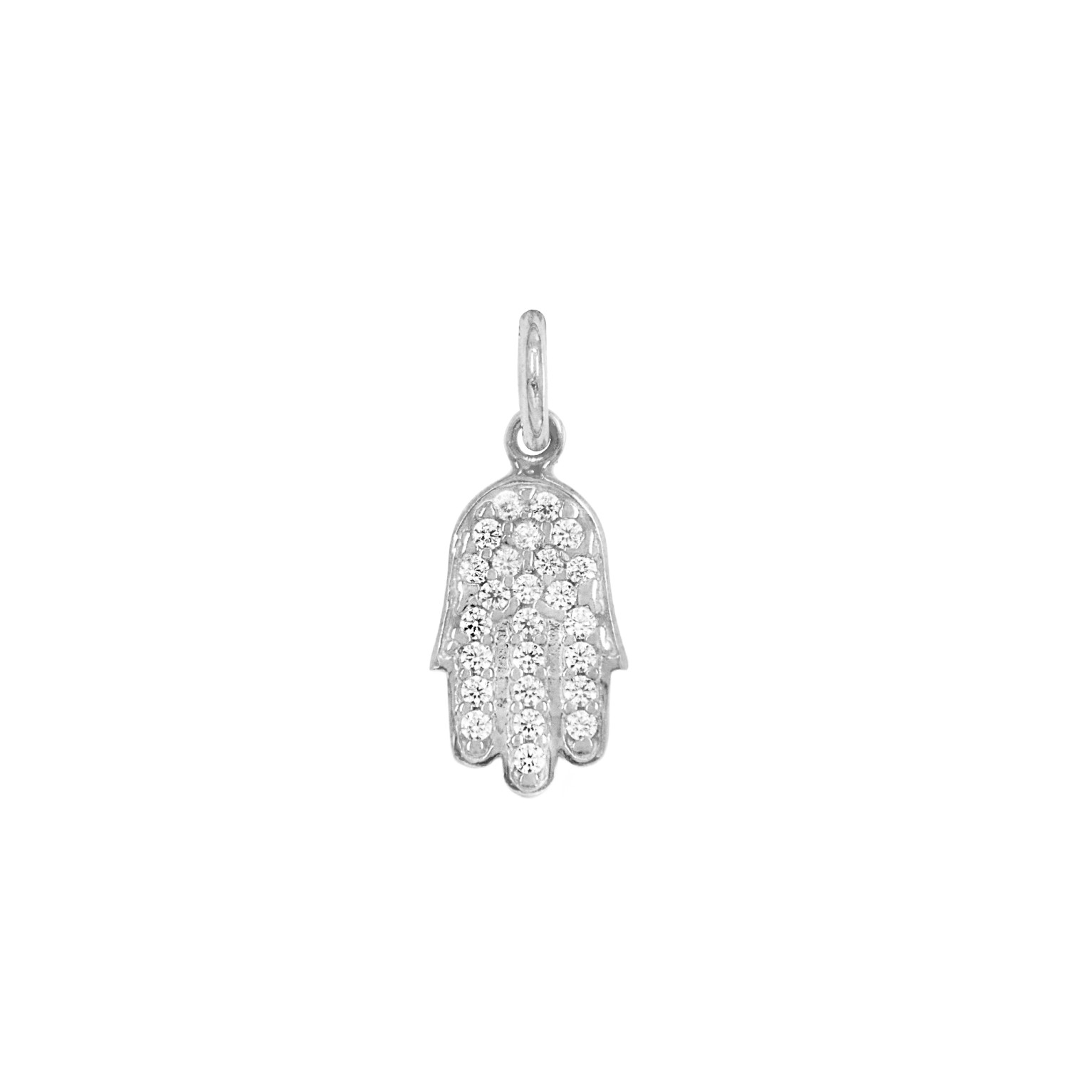 Charm Mano di Fatima in Oro 9 Kt e Zirconi  Ref. A0396B9 - FACCO