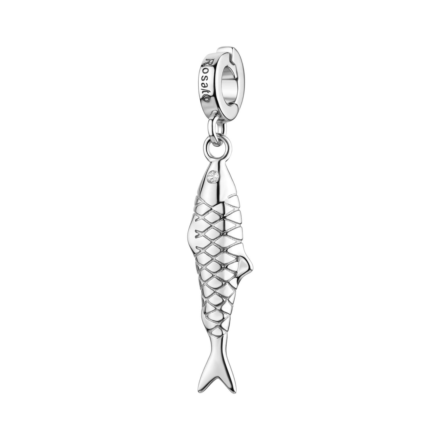 Rosato - Charm STORIE argento 925/1000, rodio a forma di pesce Ref. RZ265R - ROSATO