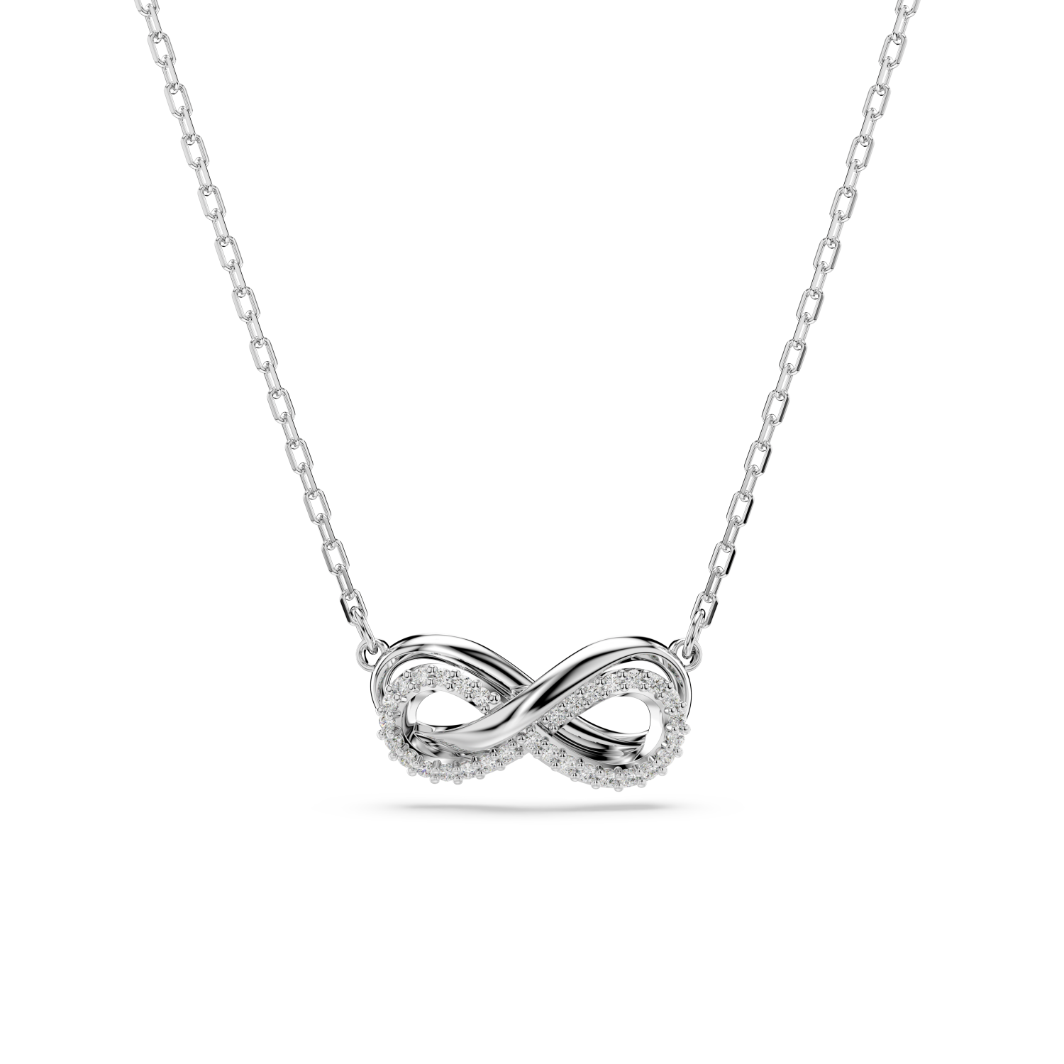 Swarovski - Pendente Hyperbola, Pavé, Infinito, Bianco, Placcato rodio Ref. 5687265 - SWAROVSKI