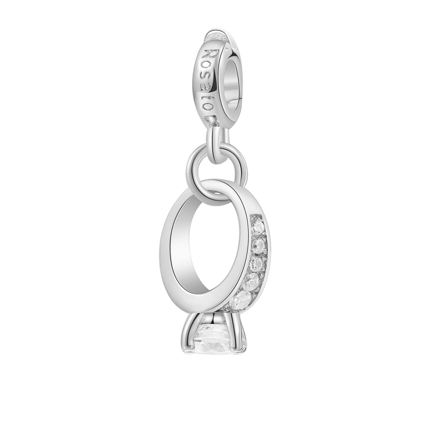 Rosato - Charm STORIE argento 925/1000 solitario rodio Ref. RZ065R - ROSATO