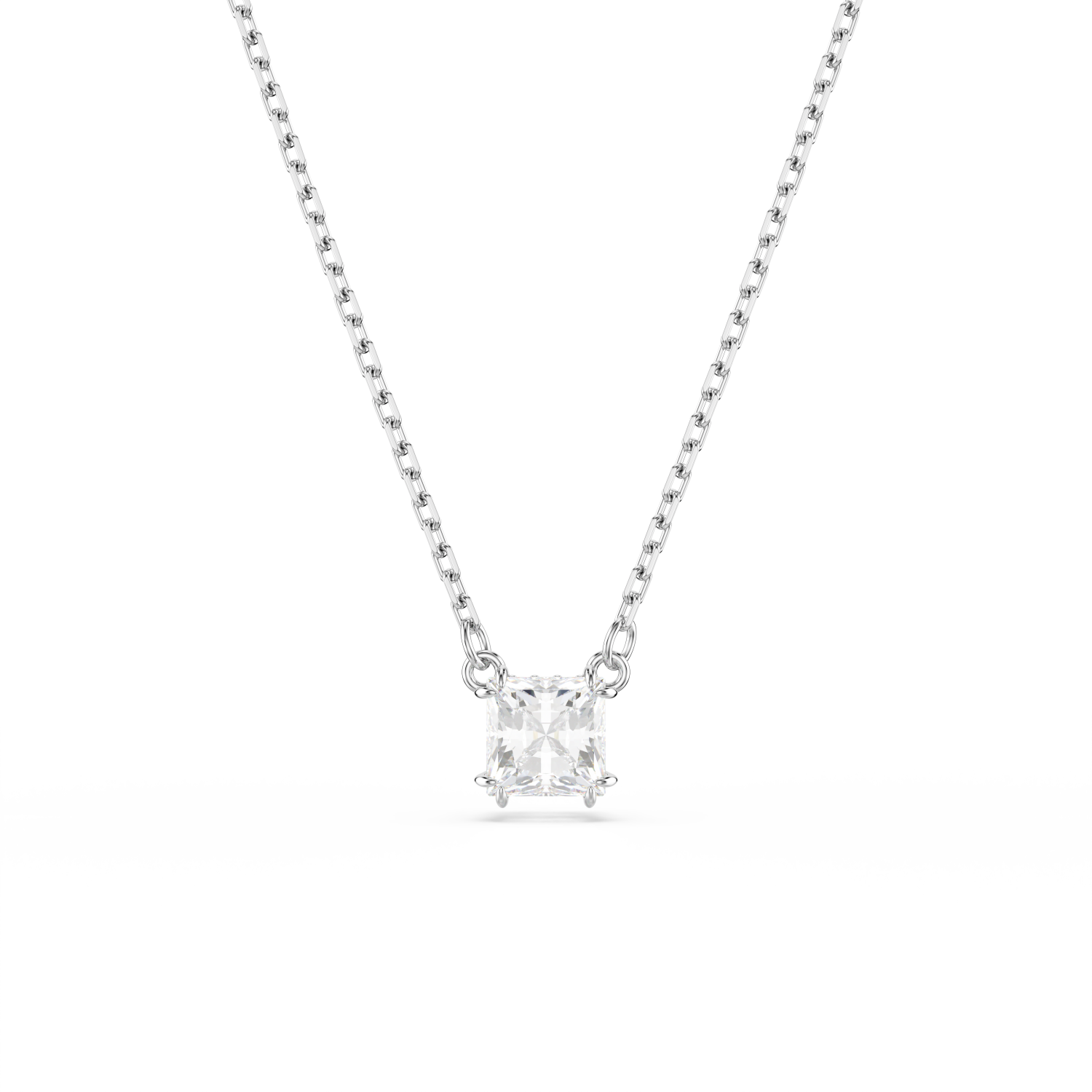 Swarovski - Pendente Stilla, Taglio squadrato, Bianco, Placcato rodio Ref. 5701903 - SWAROVSKI