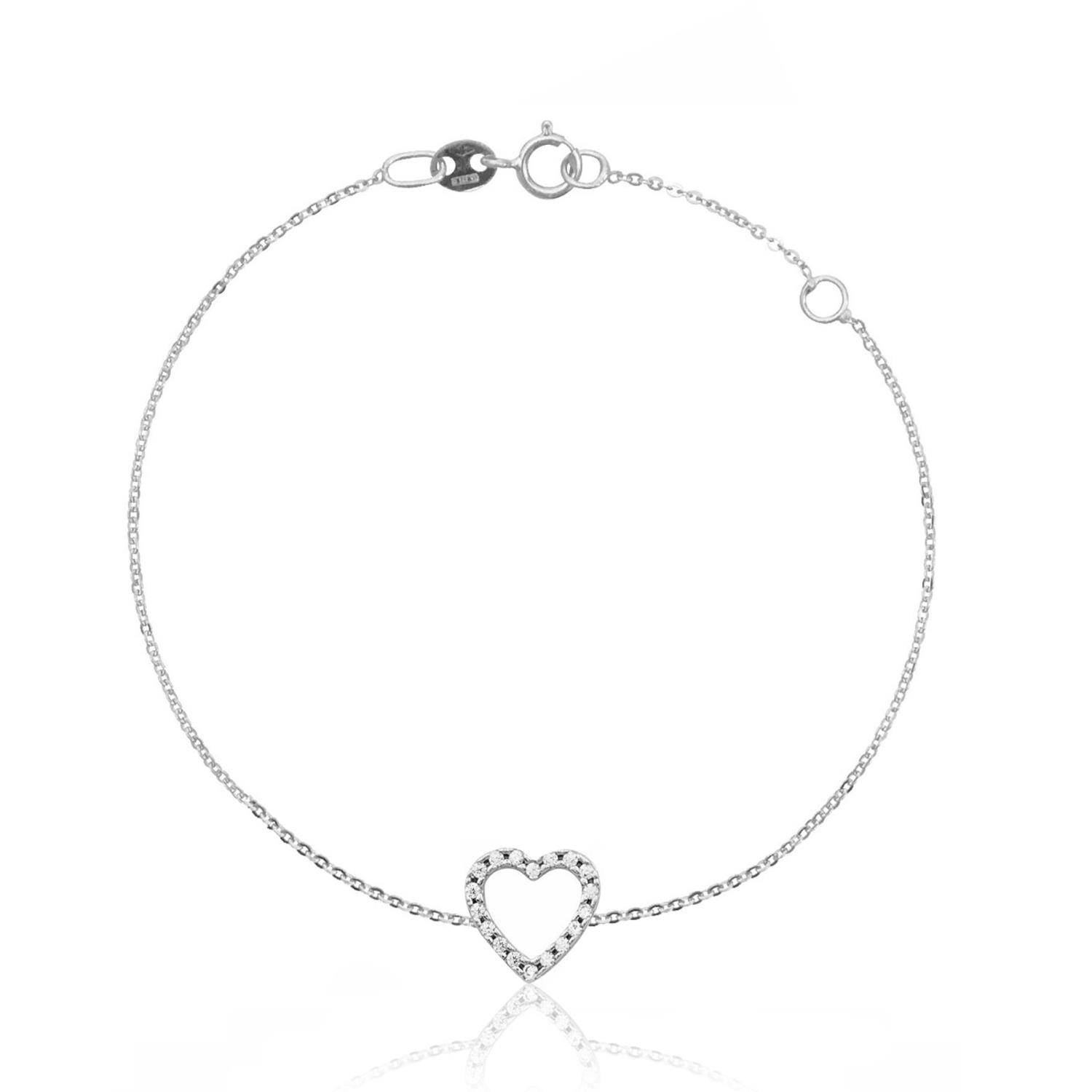 Bracciale in Oro Bianco Simbolo Cuore Ref. 753815 - FACCO