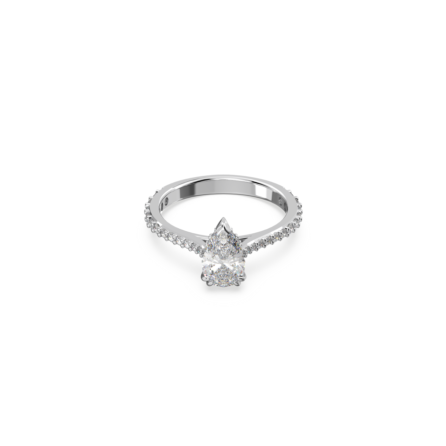 Swarovski - Anello cocktail Millenia, Taglio Pear, Pav&eacute;, Bianco, Placcato rodio Ref. 5642632 - SWAROVSKI