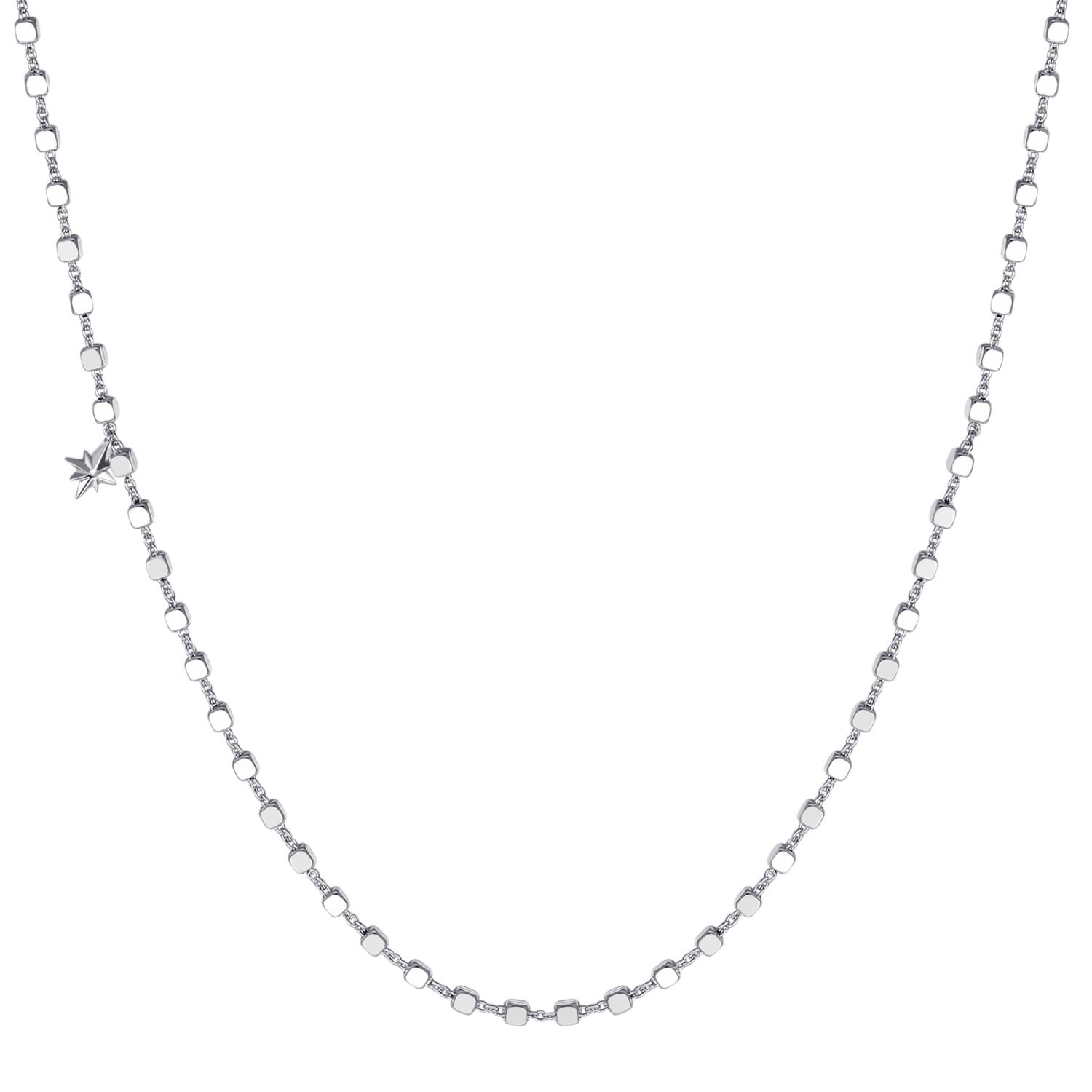 Rosato - Collana STORIE argento 925/1000 rodio con catena a cubetti Ref. RZC016 - ROSATO