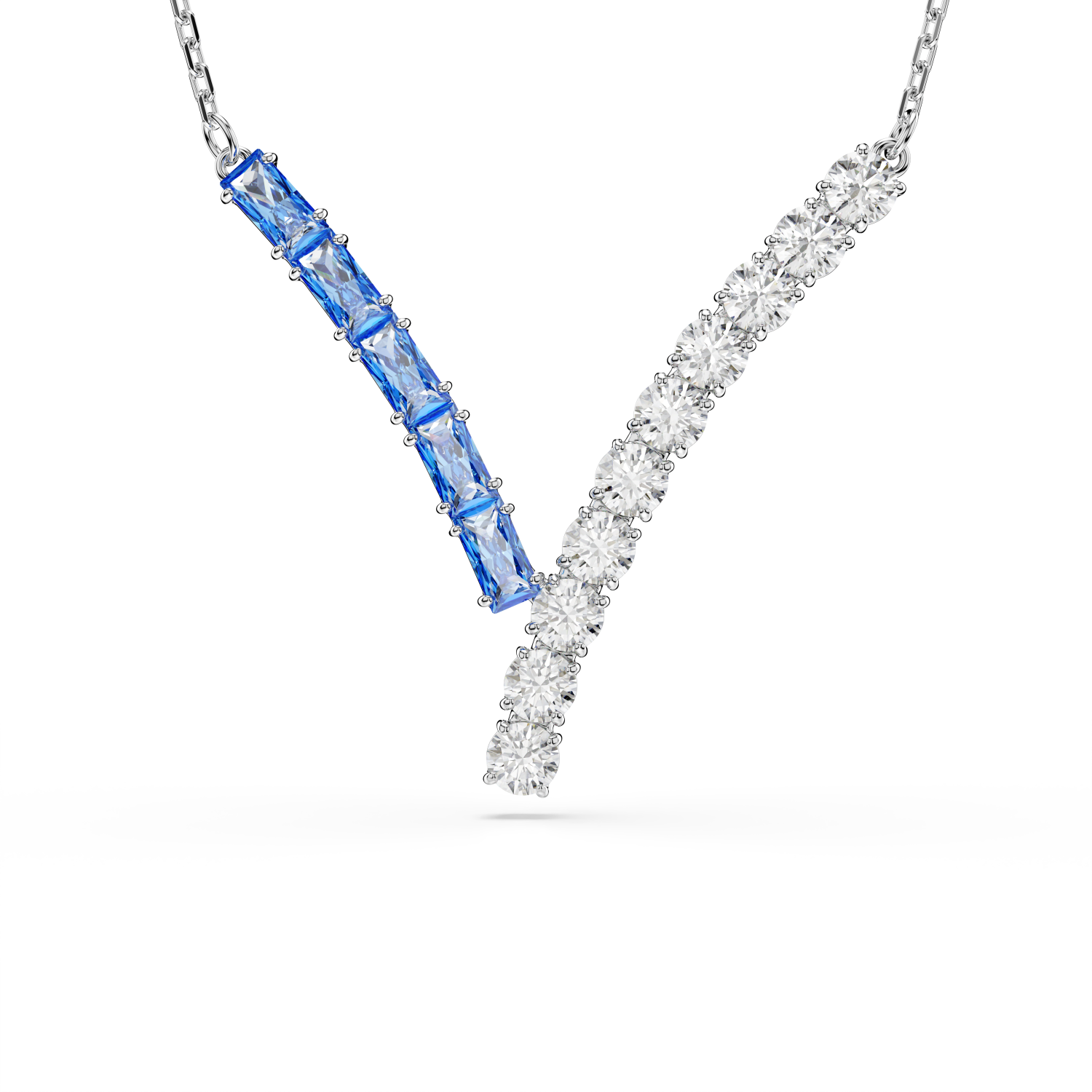 Swarovski - Pendente Matrix, Taglio misto, Blu, Placcato rodio Ref. 5732265 - SWAROVSKI