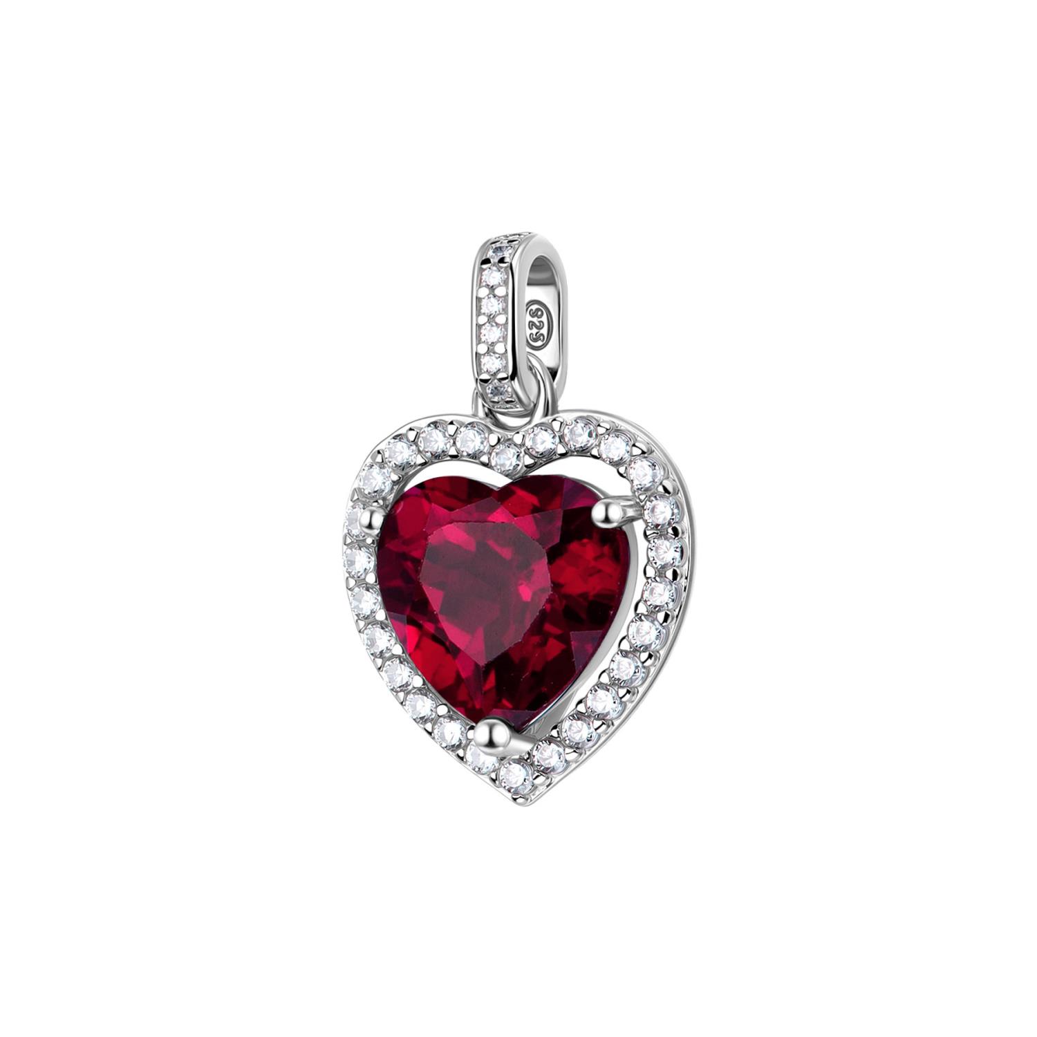 Brosway - Pendente FANCY in argento 925/1000 rodiato, a cuore con cubic zirconia ruby e white Ref. FPR141 - BROSWAY