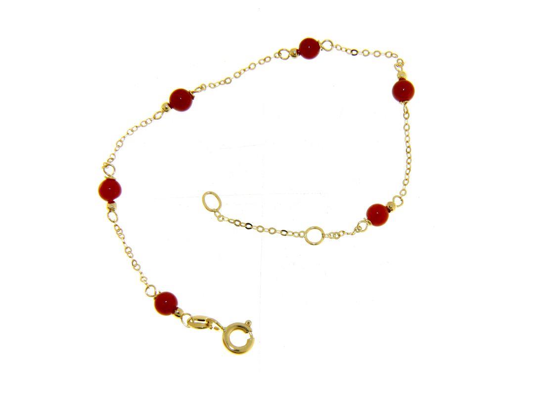 Bracciale da bambino in Oro Giallo e Pasta di Corallo Ref. 160528 - BARTOCCINI G