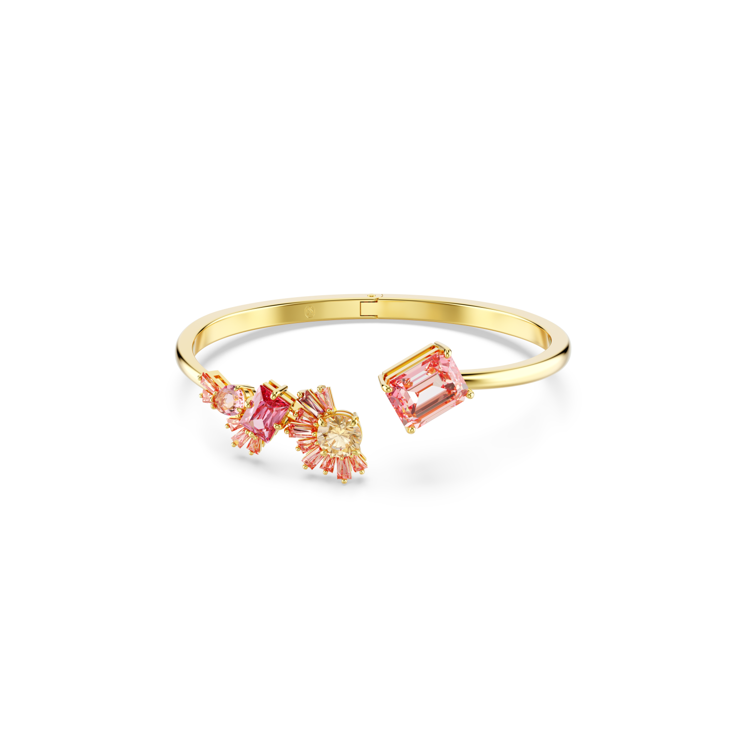 Swarovski - Bracciale rigido Gema, Taglio misto, Rosa, Placcato color oro Ref. 5688483 - SWAROVSKI