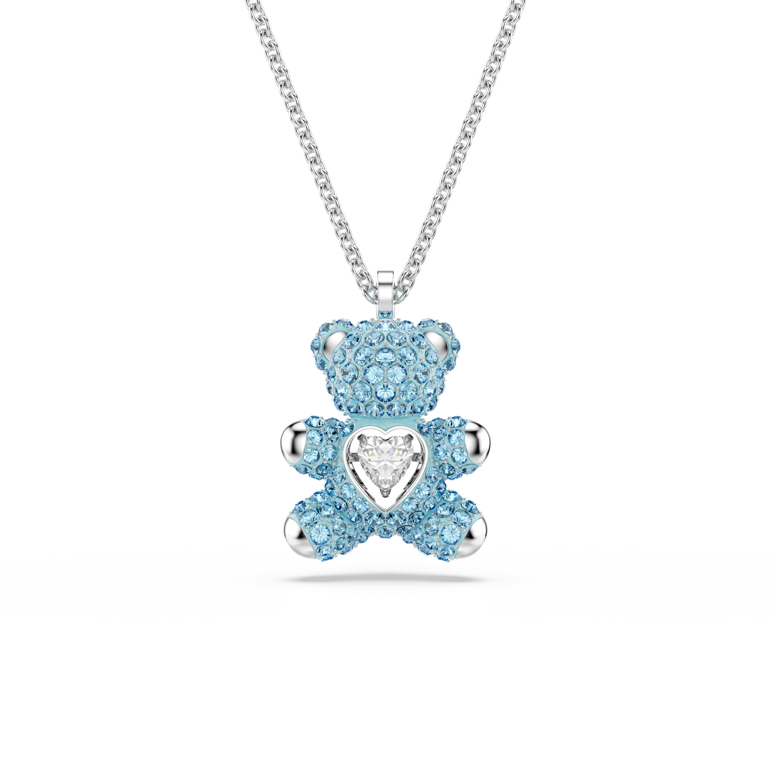Swarovski - Pendente Teddy, Orso, Blu, Placcato rodio Ref. 5737620 - SWAROVSKI