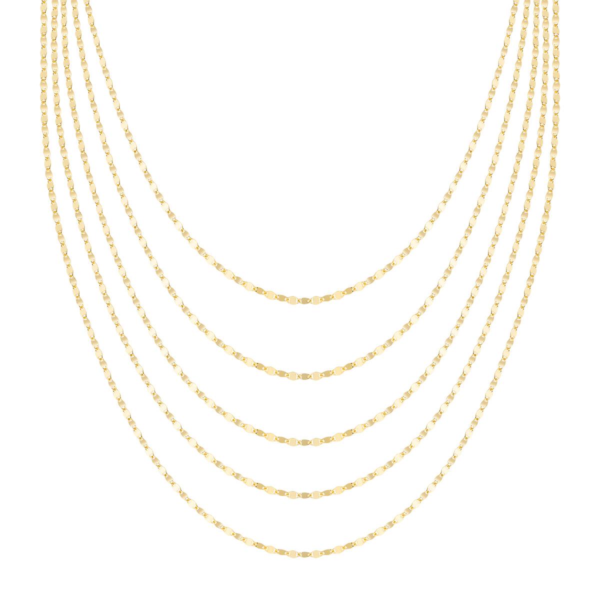 Collana Multifilo Piatta Dorata - Amen Collection Ref. CLMFSP5G - AMEN