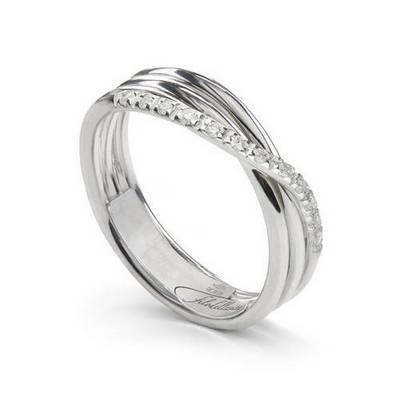 Anello Filodellavita Classic Collection, 3 Fili in Argento 925 e Diamanti Bianchi Ref. AN8ABT - FILODELLAVITA