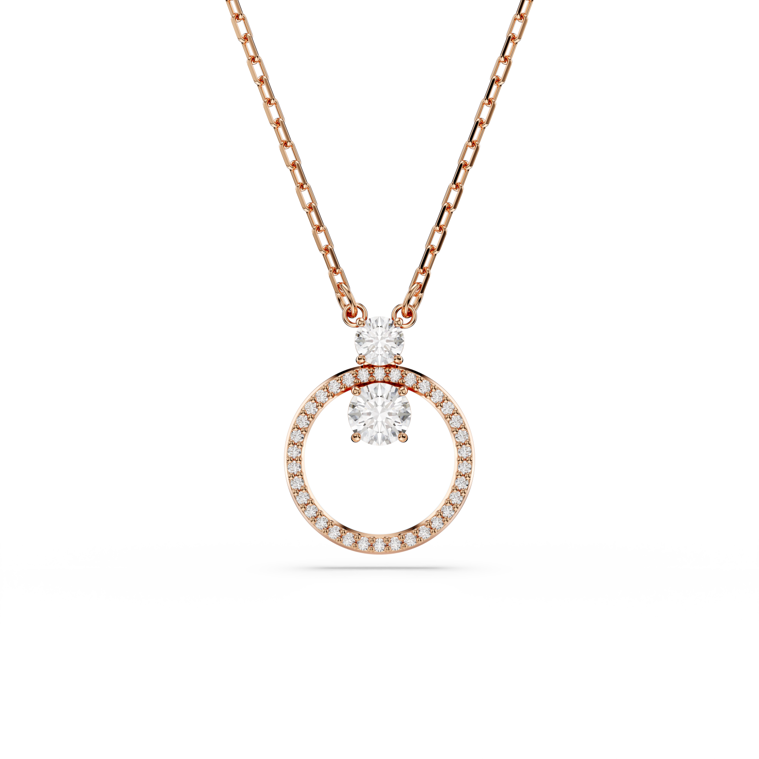 Swarovski - Pendente Constella, Pavé, Taglio Round, Bianco, Placcato color oro rosa Ref. 5692266 - SWAROVSKI