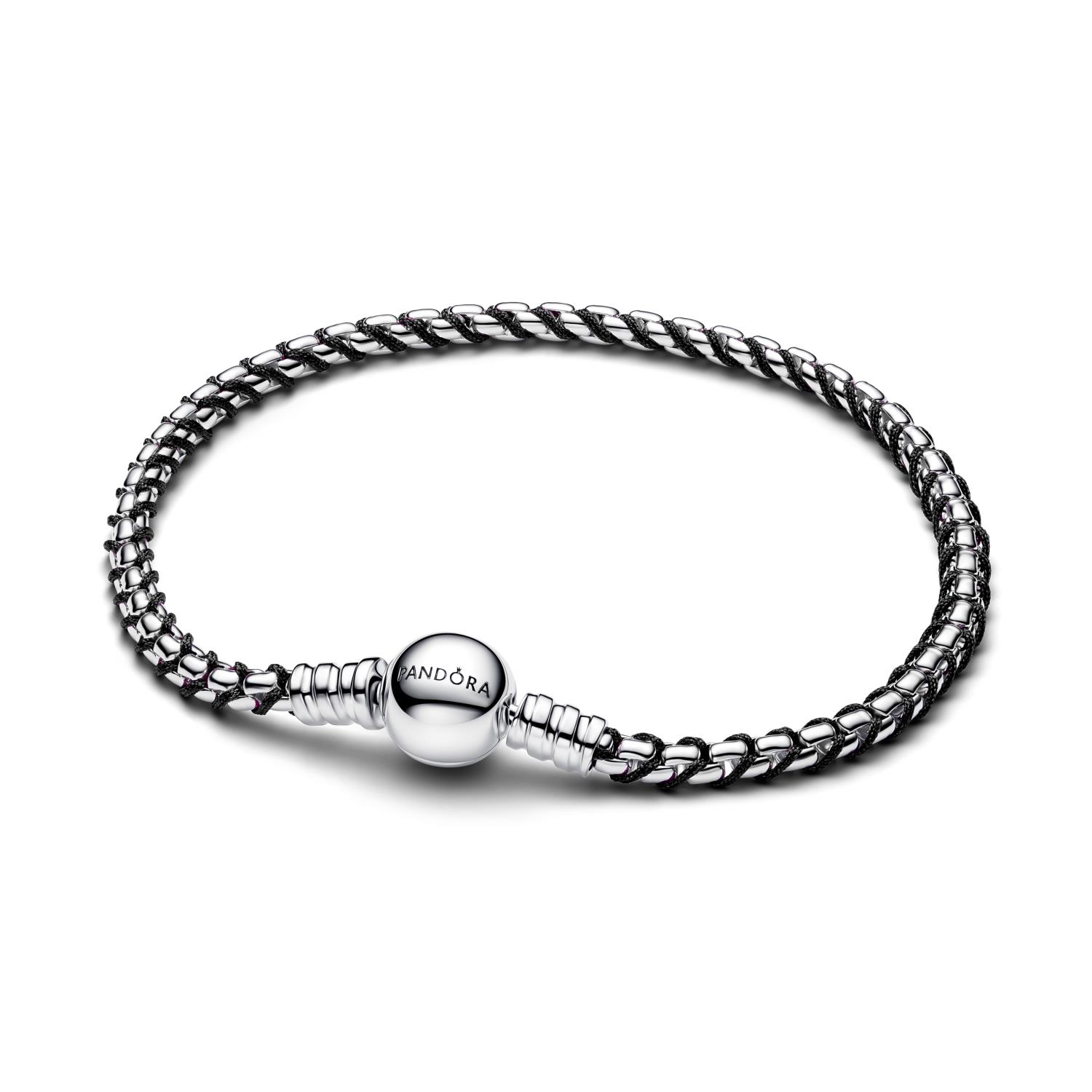 Pandora -  Bracciale Intreccio Tessuto Nero  Ref. 593816C02-23 - PANDORA