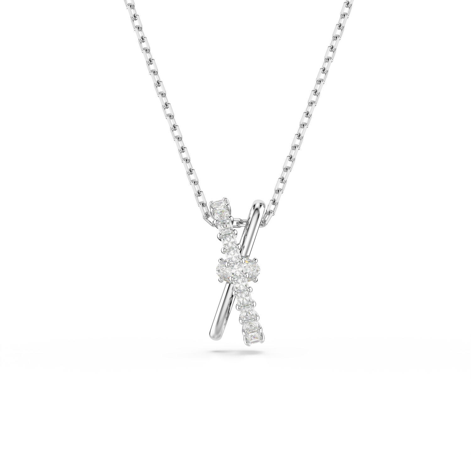 Swarovski - Pendente Hyperbola, Taglio misto, Twist, Bianco, Placcato rodio Ref. 5689723 - SWAROVSKI