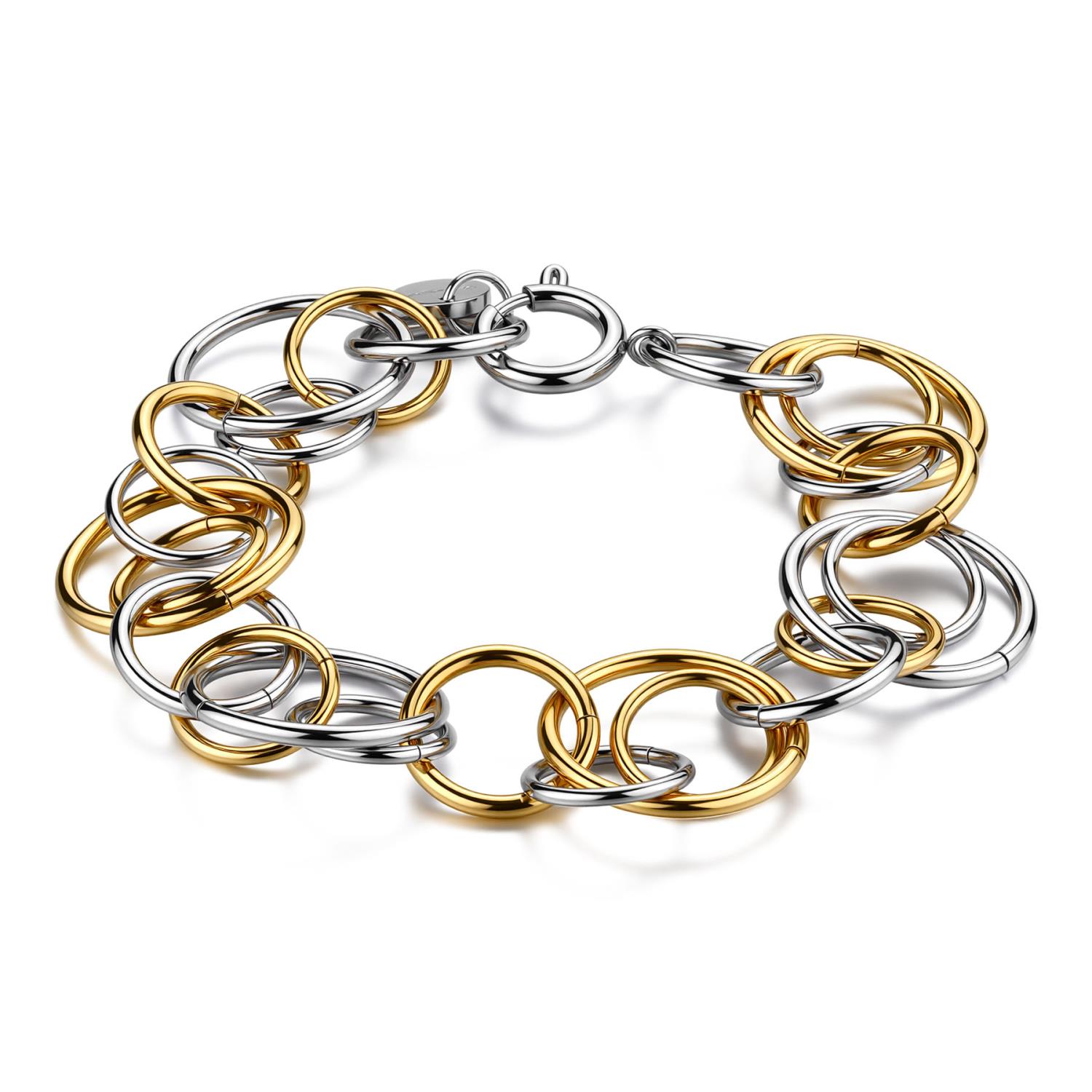 Brosway - Bracciale AURA in acciaio 316L, finitura pvd colore oro, con cerchi intersecati Ref. BAU12 - BROSWAY