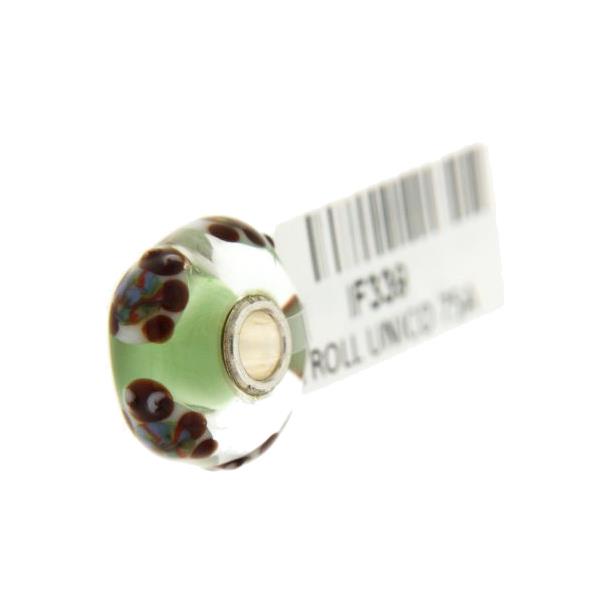 Trollbeads Unico in Vetro - OOAK Original Trollbeads Verde con tartarughe Rif. UNICO 75A - TROLLBEADS