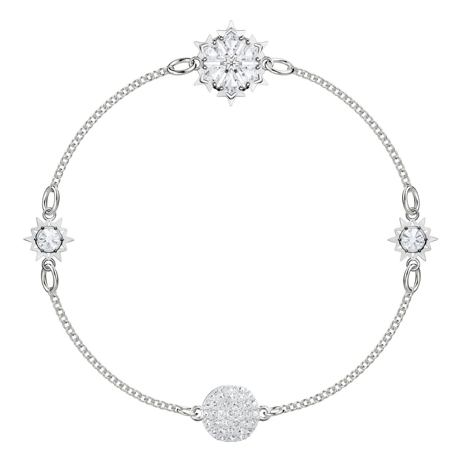 Swarovski - Swarovski Remix Collection Strand Snowflake, bianco, Placcatura rodio Ref. 5432735 - SWAROVSKI
